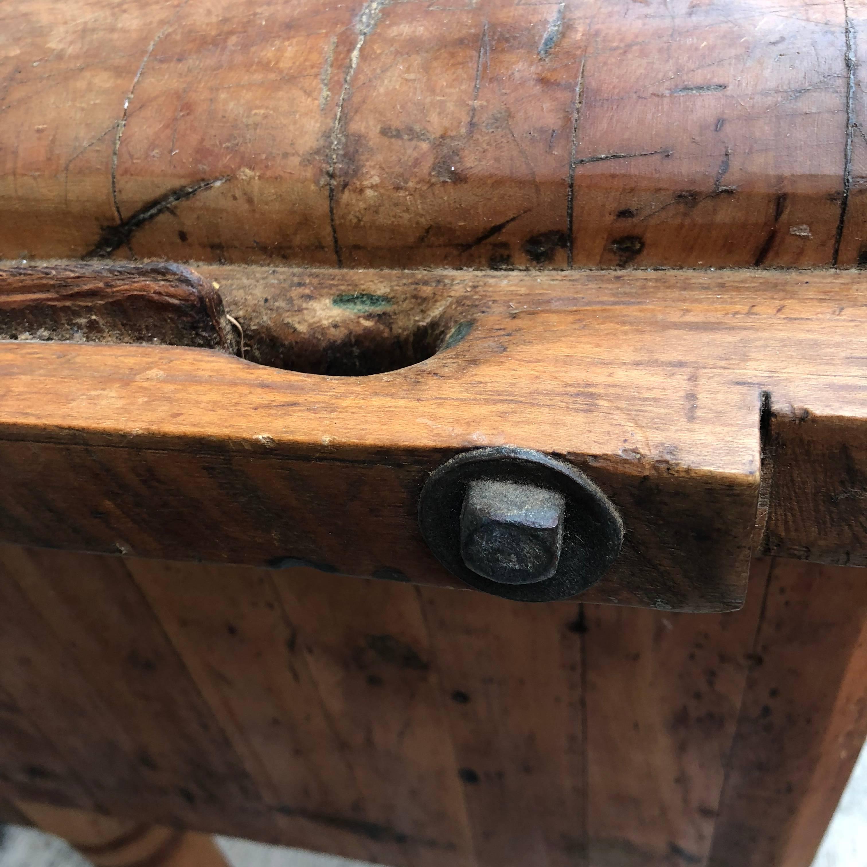 Large Vintage Maple Butchers Block Table, Scandinavia 1