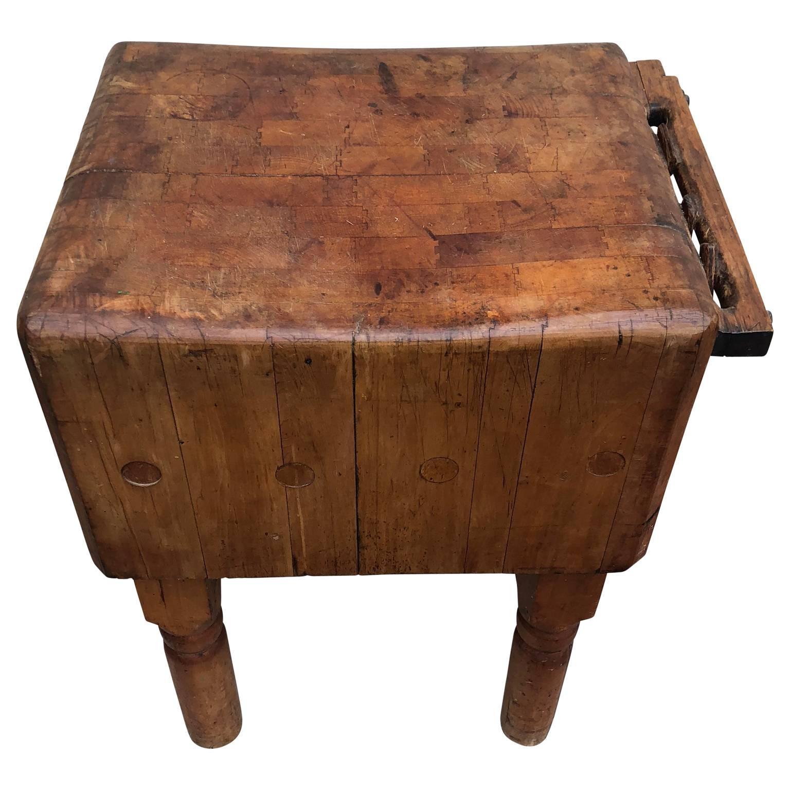 Scandinavian Large Vintage Maple Butchers Block Table, Scandinavia