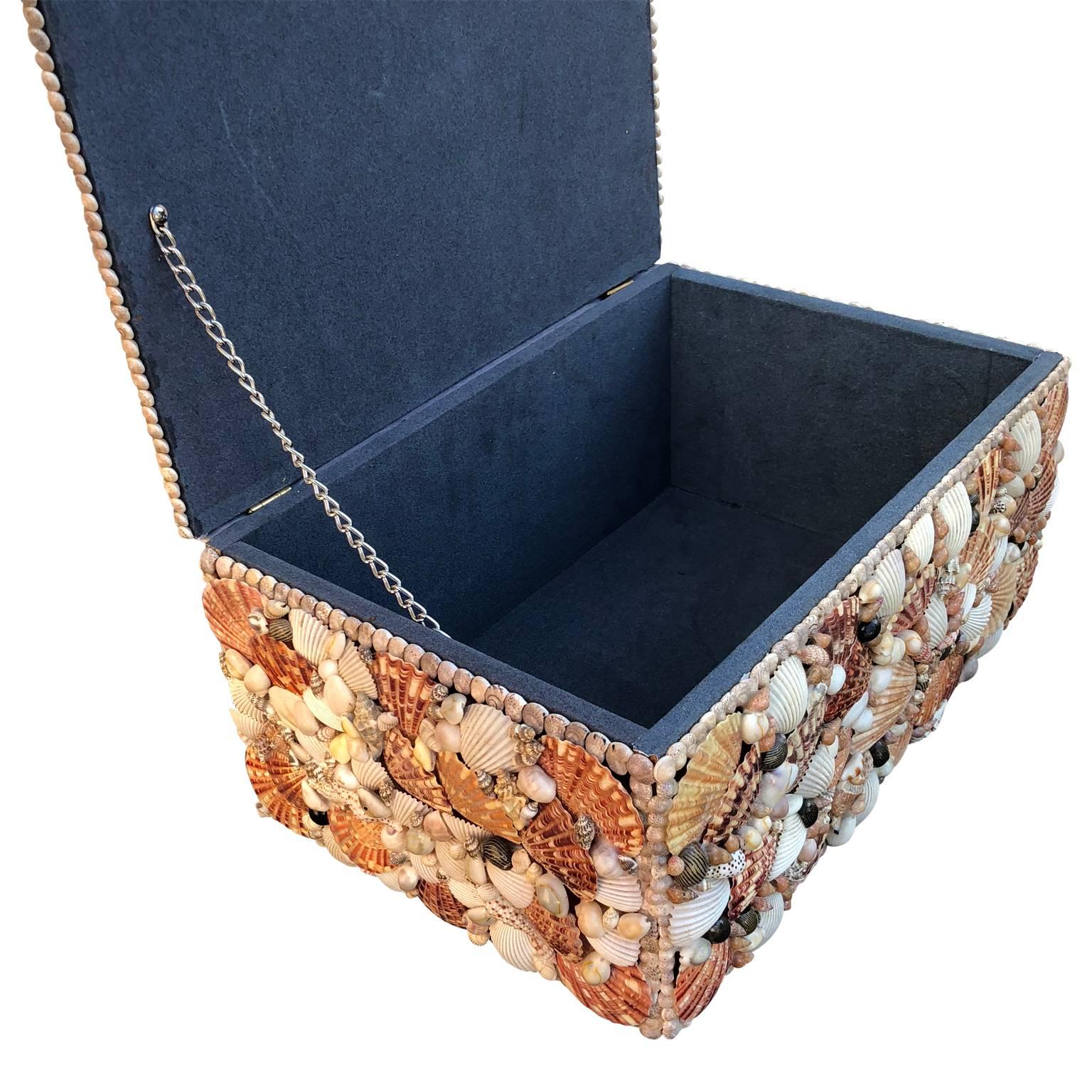 Philippine Vintage Jewelry Box Covered Pacific Seashell