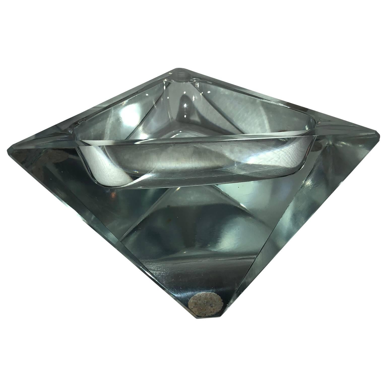 1950s Art Deco Baccarat heavy crystal ashtray, in the shape of a star.