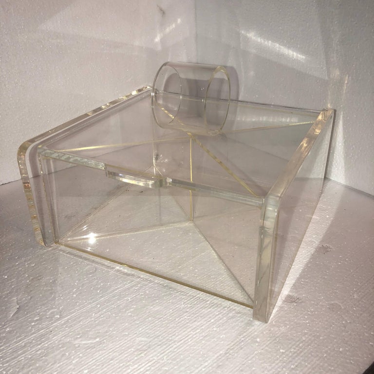 MidCentury Transparent Lucite Jewelry Box at 1stDibs