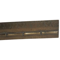 19th Century Faux Bamboo Desk Accessory Brass Ruler