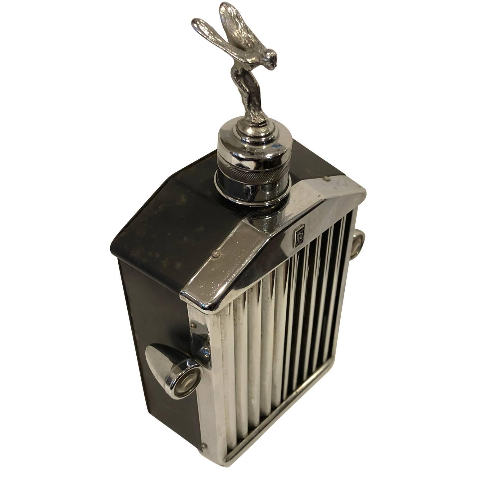 English Vintage Rolls Royce Radiator Flask and Musical Box
