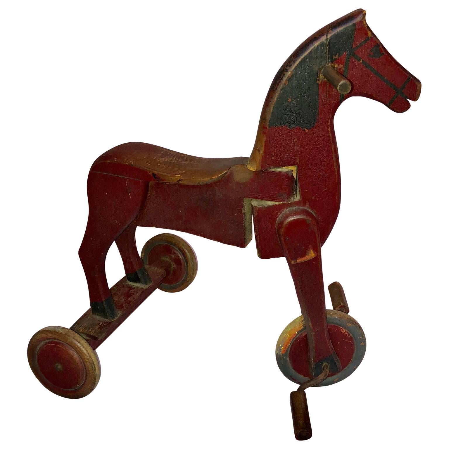 Danish Red Antique Children’s Tricycle Horse Denmark 19th Century 
