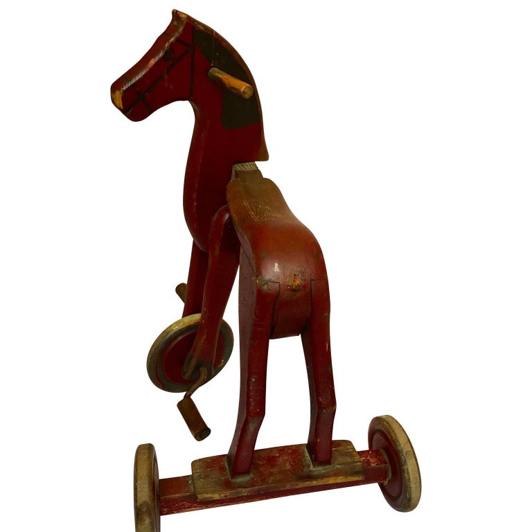 Red Antique Children’s Tricycle Horse Denmark 19th Century at 1stDibs