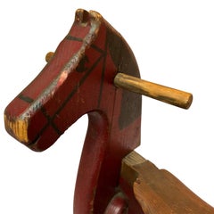 Red Antique Children’s Tricycle Horse Denmark 19th Century