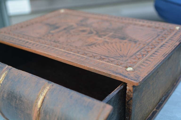 19th Century Wooden Bible Box 