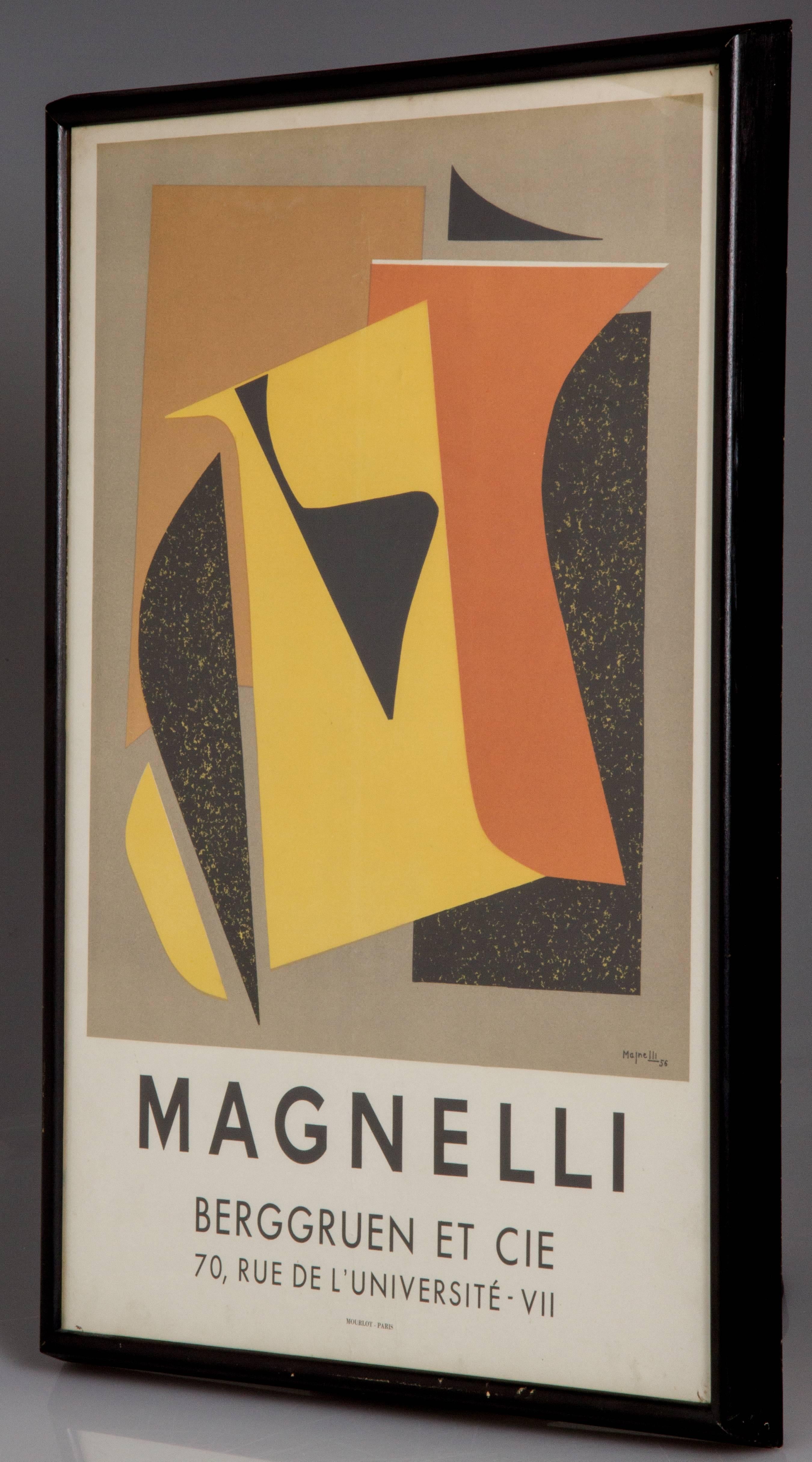 Mid-20th Century Alberto Magnelli Cubist Exhibition Poster