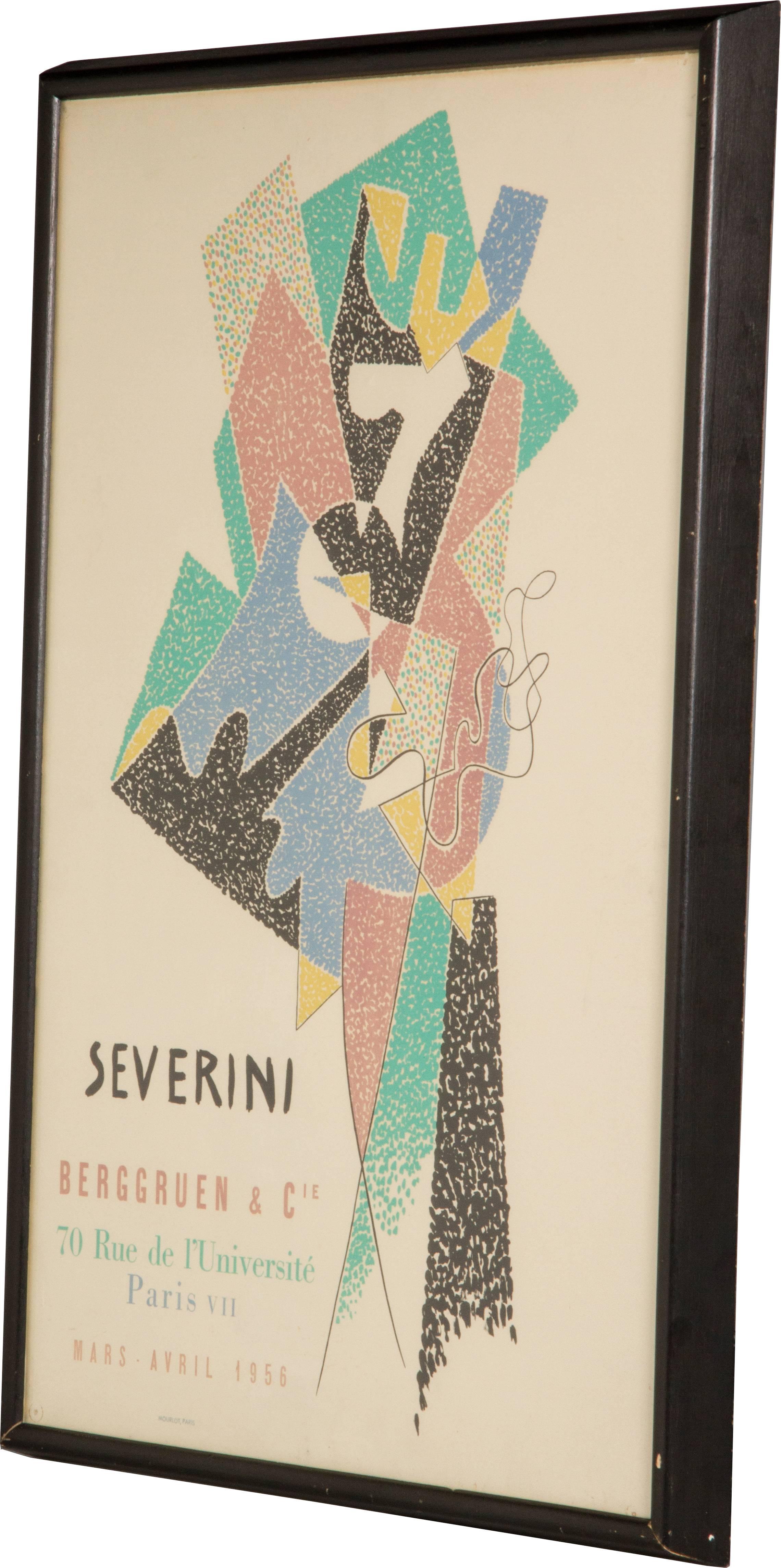 Cubist Exhibition Poster by Gino Severini In Excellent Condition In Chicago, IL