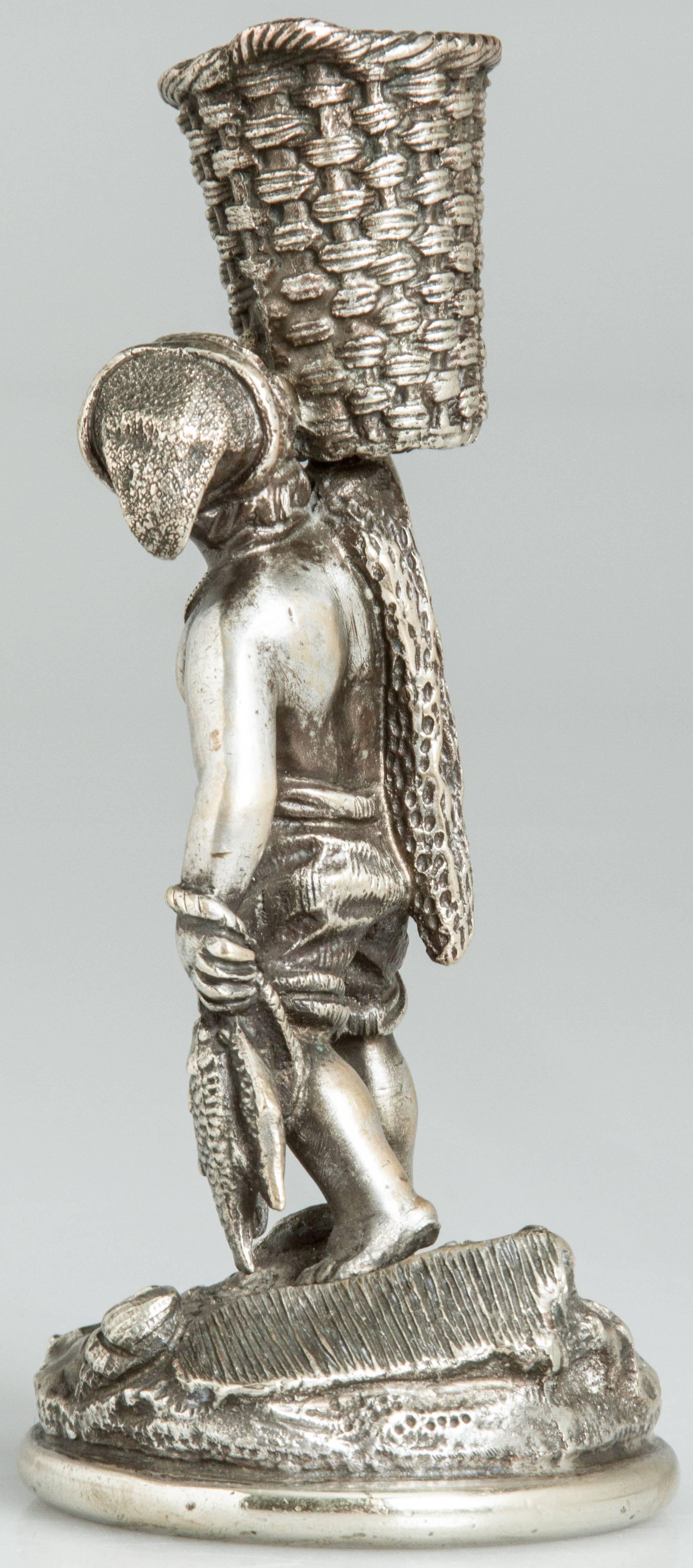 Silvered Bronze 19th Century Figural Match Striker 1