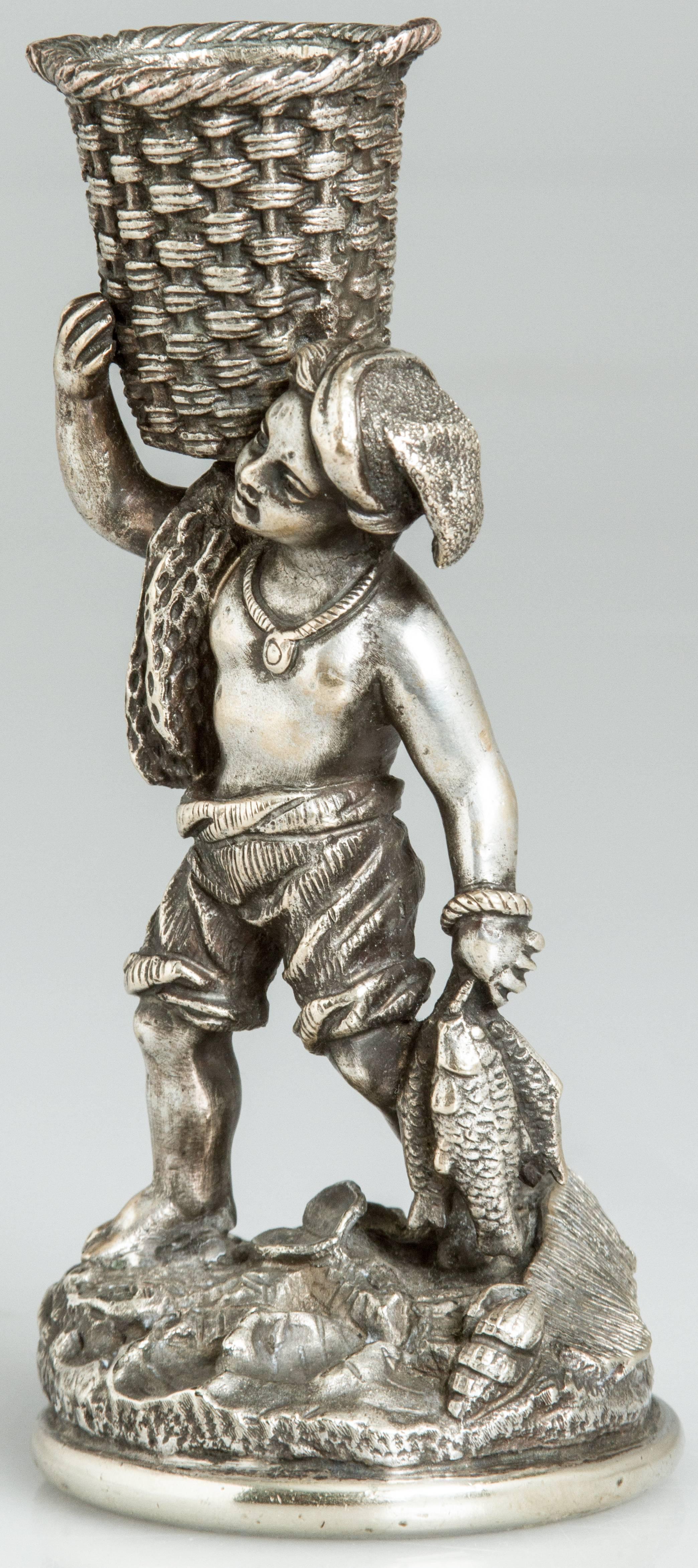Silvered Bronze 19th Century Figural Match Striker 2