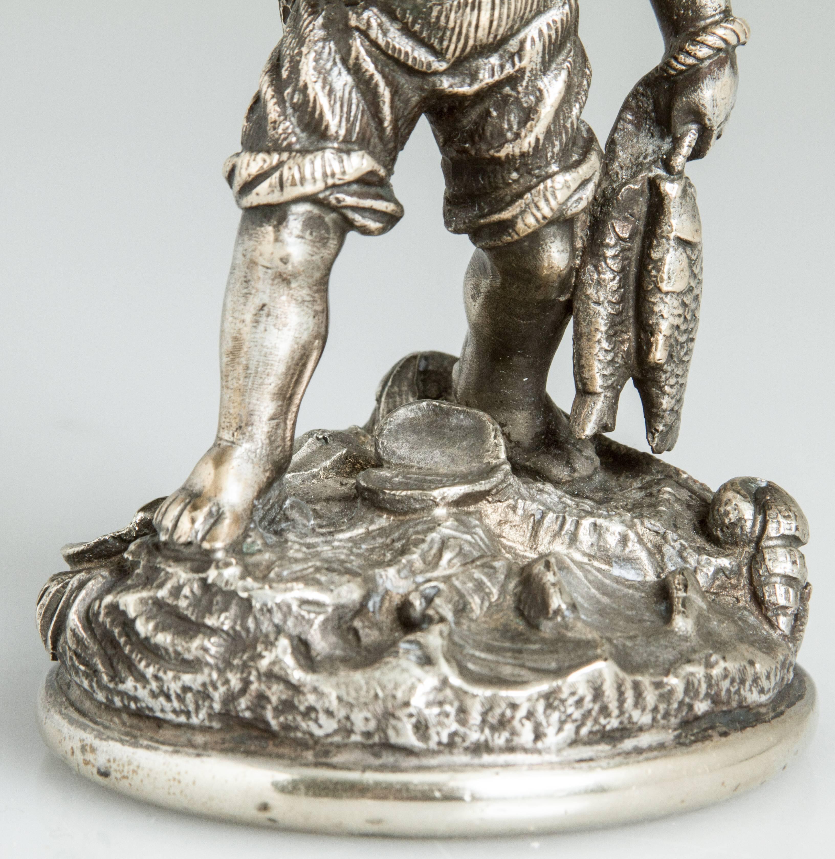 Silvered Bronze 19th Century Figural Match Striker 4