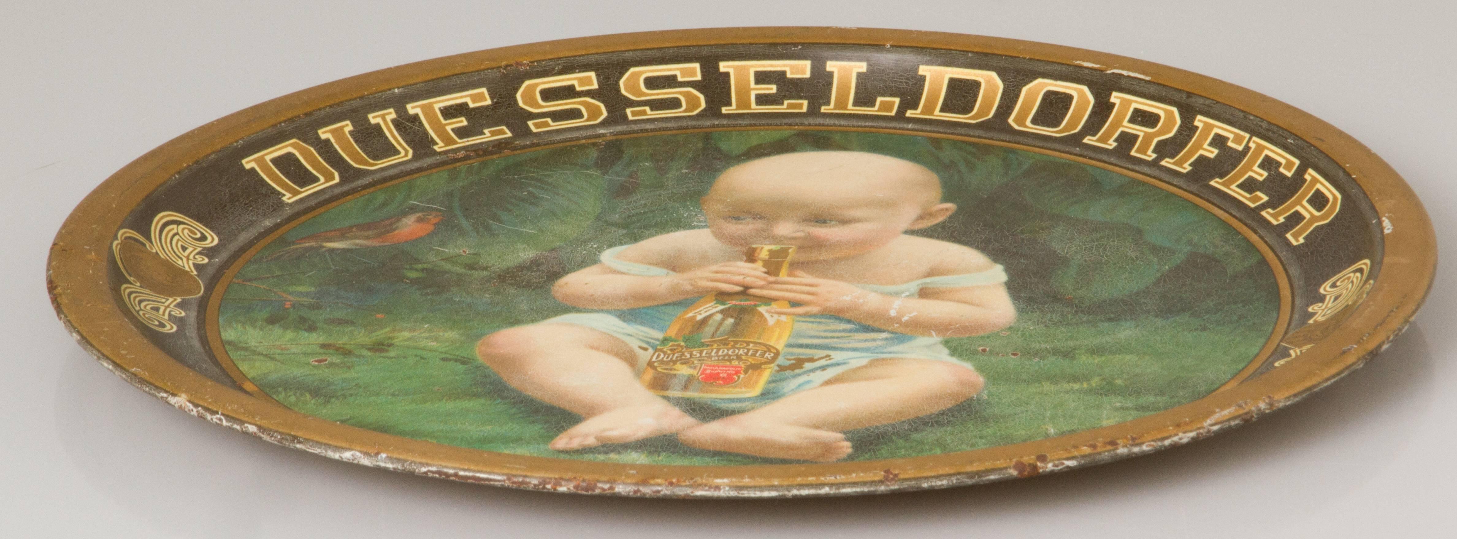 Rare Duesseldorfer Beer Award Tray In Excellent Condition In Chicago, IL