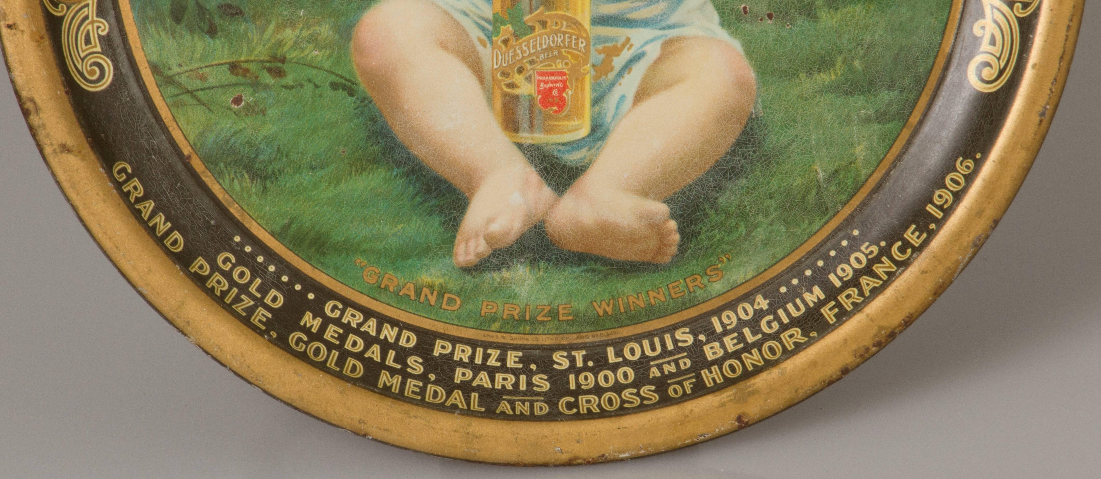 Early 20th Century Rare Duesseldorfer Beer Award Tray
