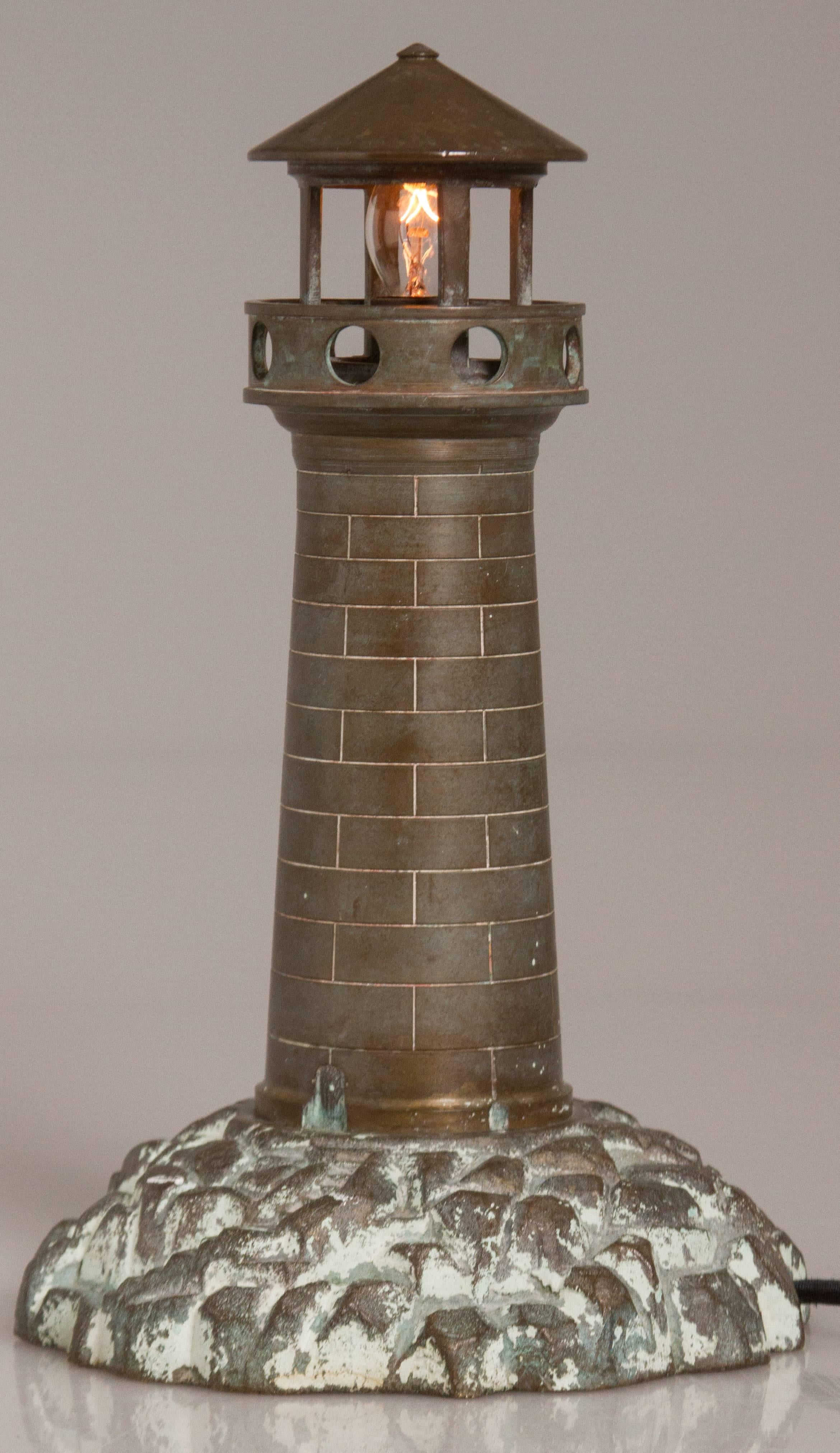 20th Century Bronze Lighthouse Lamp For Sale