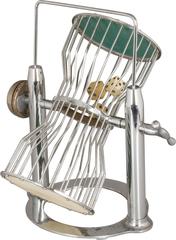 Vintage Oversized Chrome Chuck-A-Luck Birdcage Dice Gambling Game