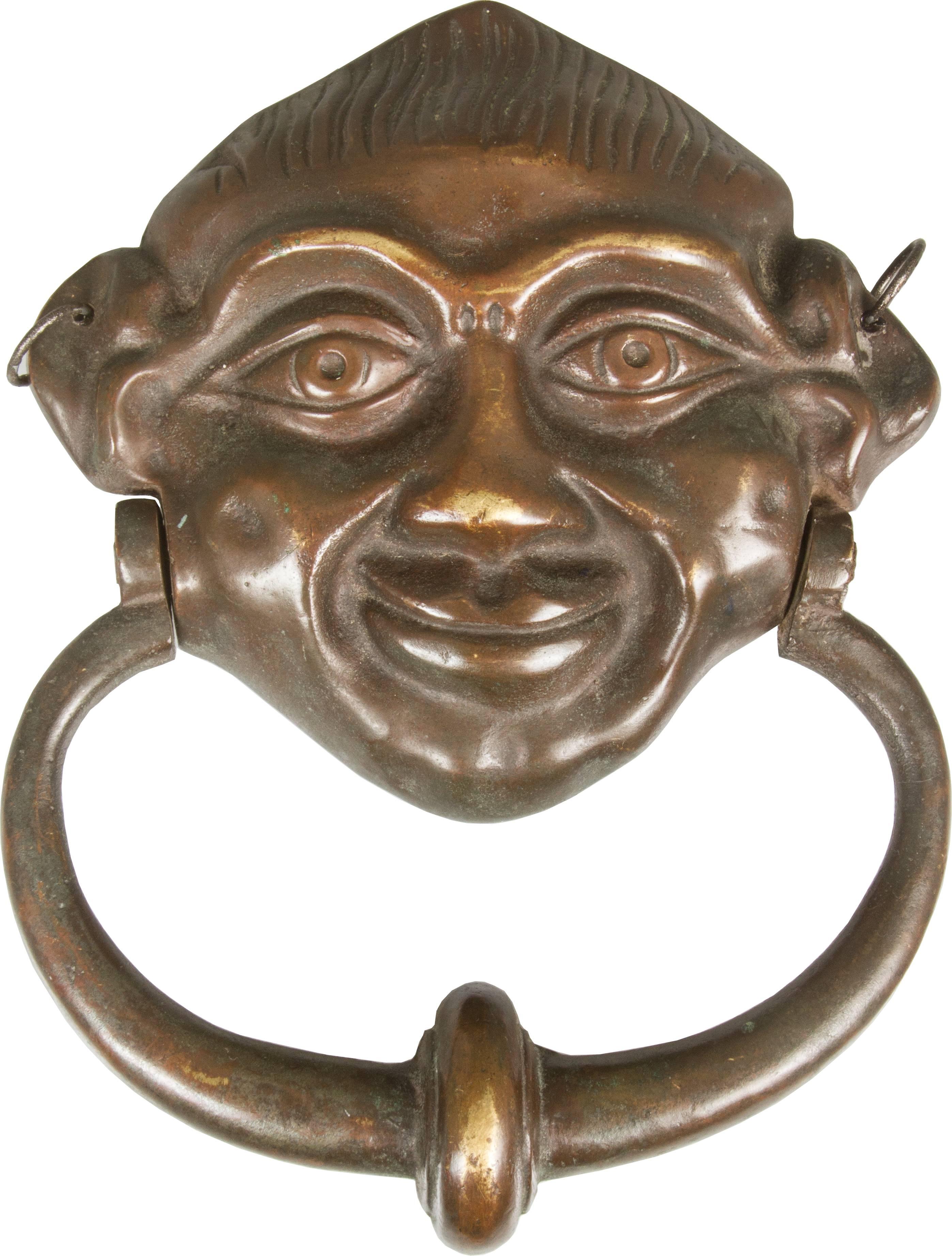 European Antique Figural Bronze Door Knocker