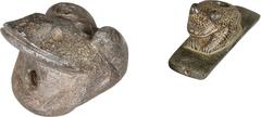 Pair of Two American Indian Frog or Toad Pipes