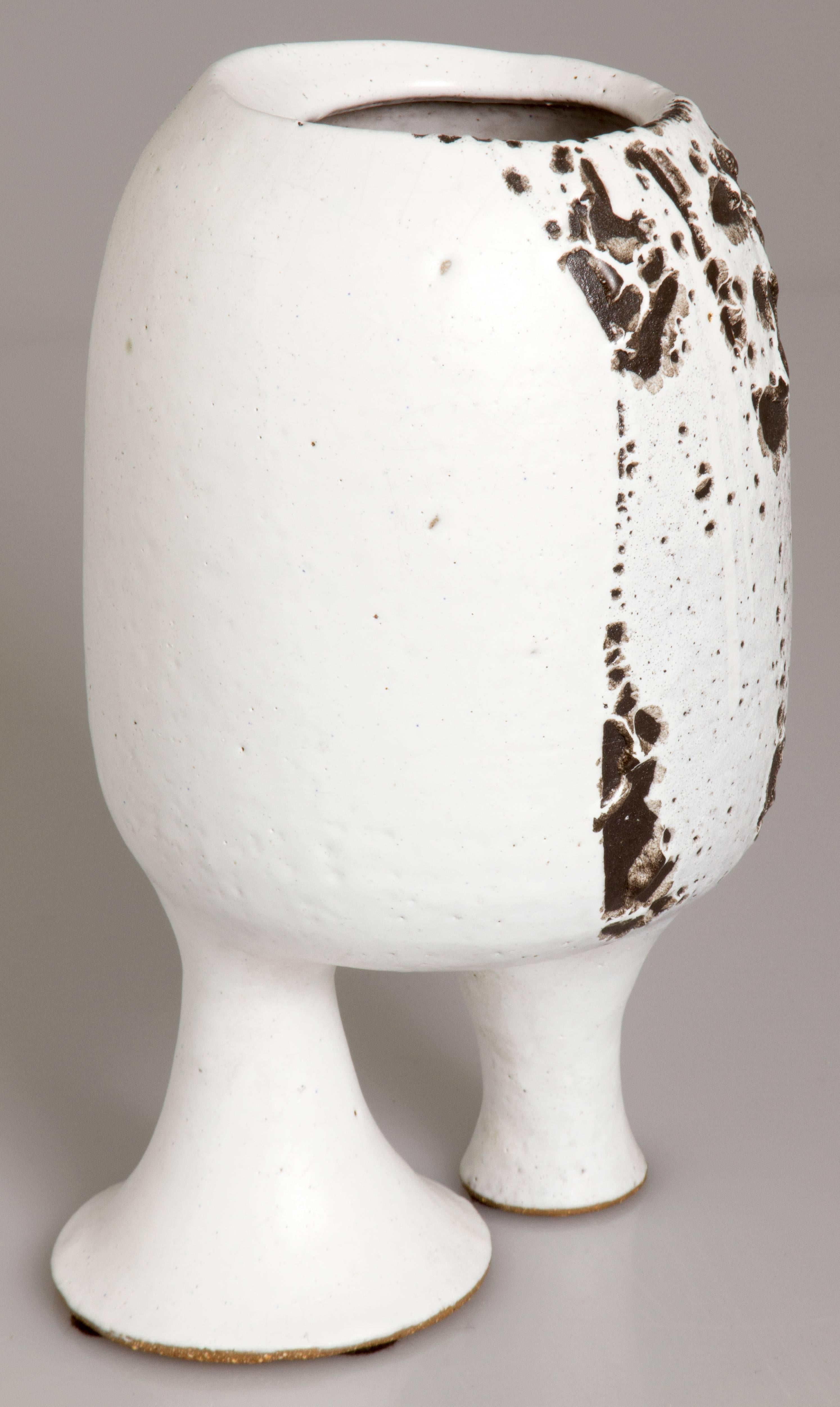 Mid-20th Century Mid-Century Ceramic Two-Legged Vessel by Earl Hooks