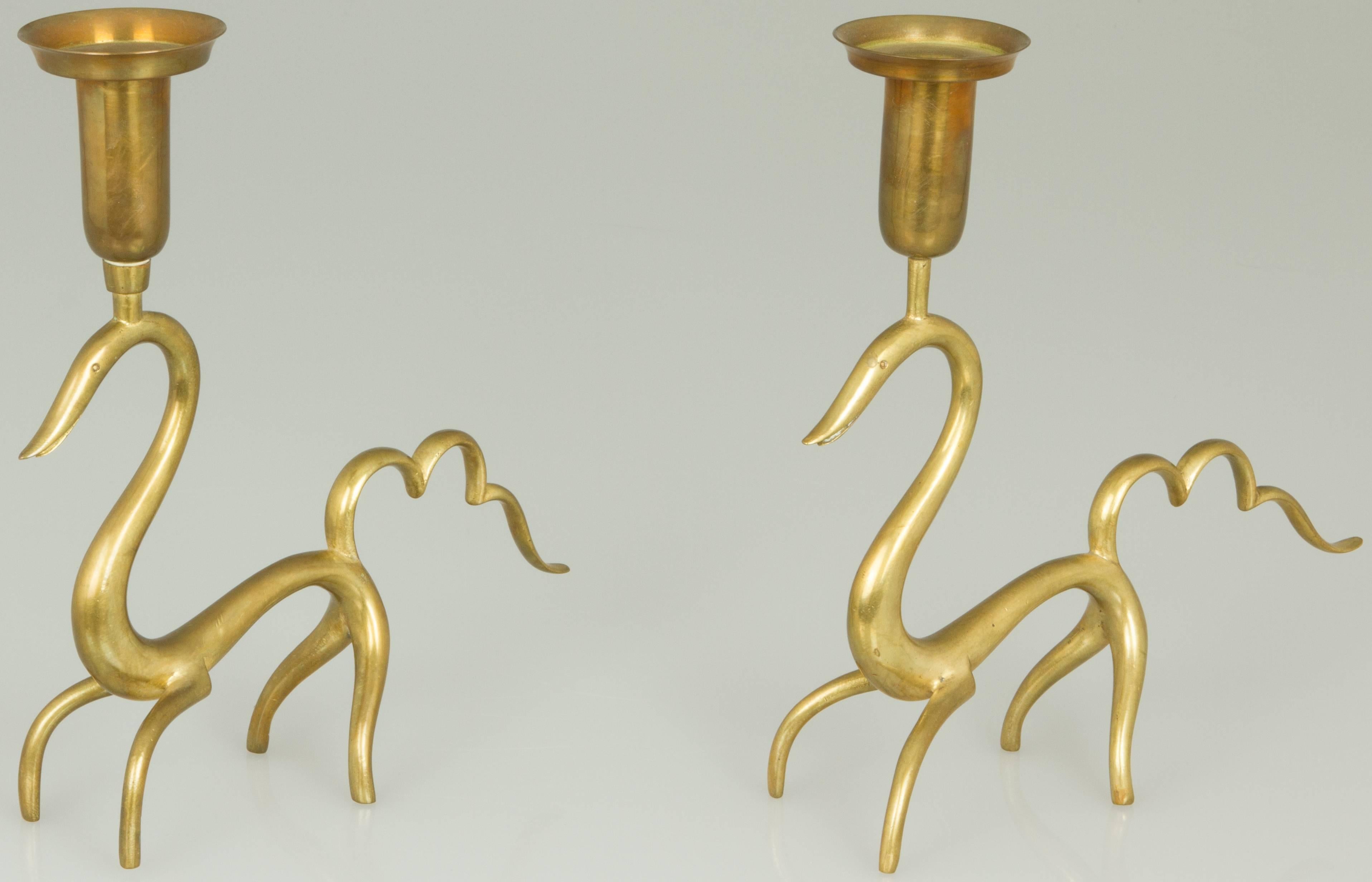 Pair of Austrian Art Deco Figural Candlesticks In Excellent Condition For Sale In Chicago, IL