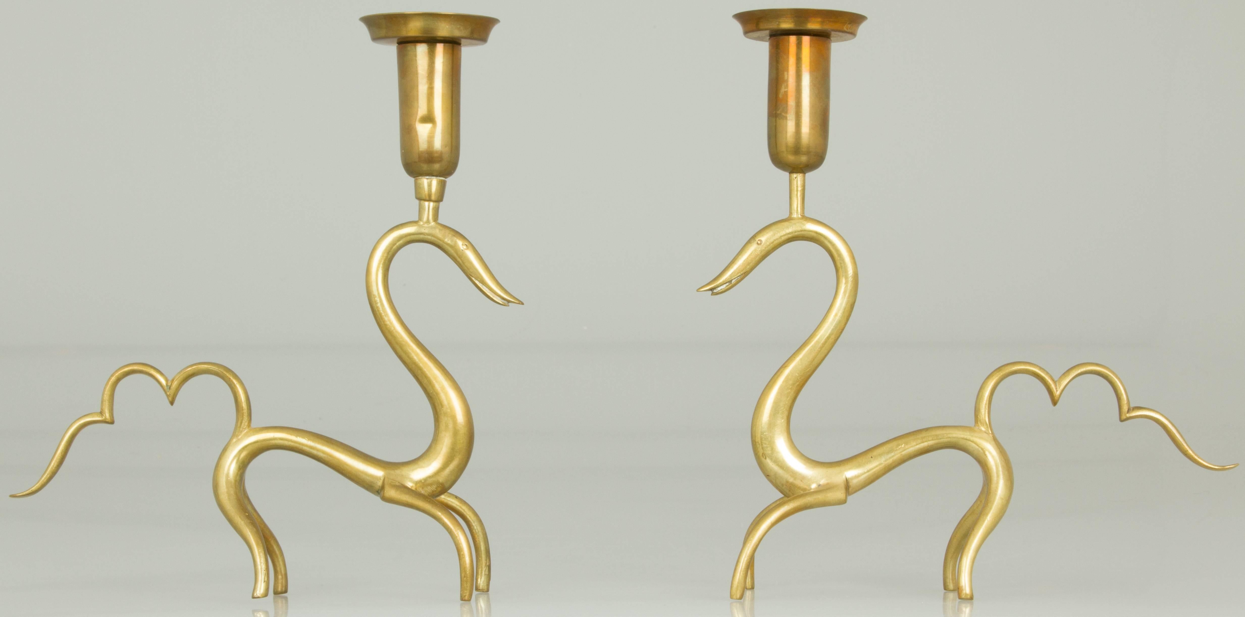European Pair of Austrian Art Deco Figural Candlesticks For Sale