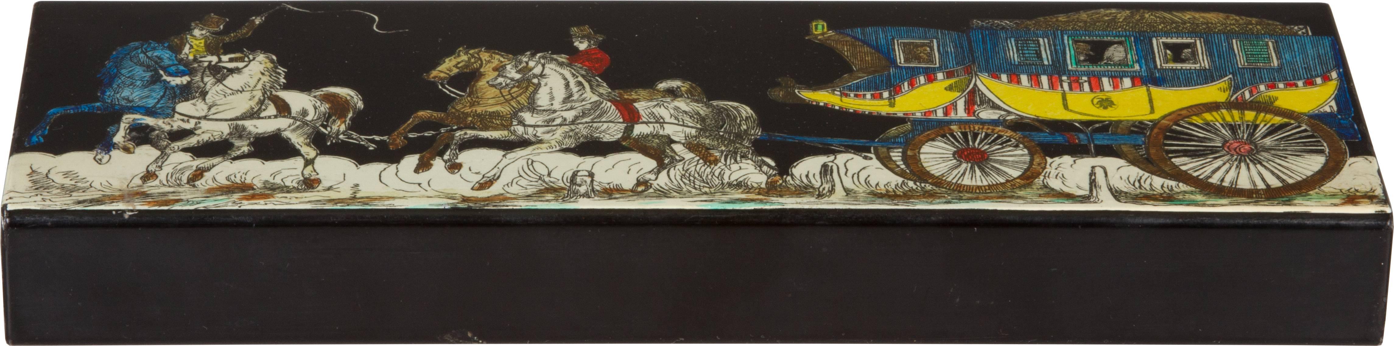 Italian Fornasetti Box Horse and Carriage For Sale