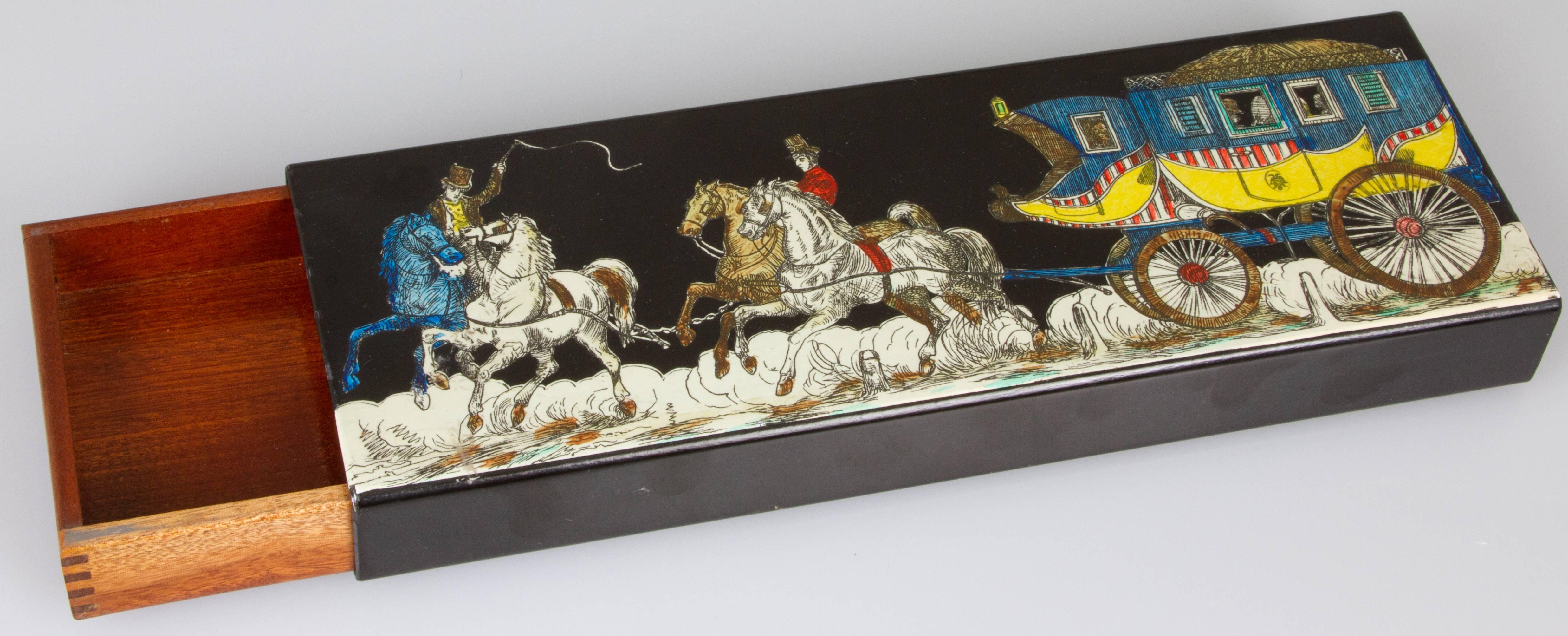 Fornasetti Box Horse and Carriage In Excellent Condition For Sale In Chicago, IL
