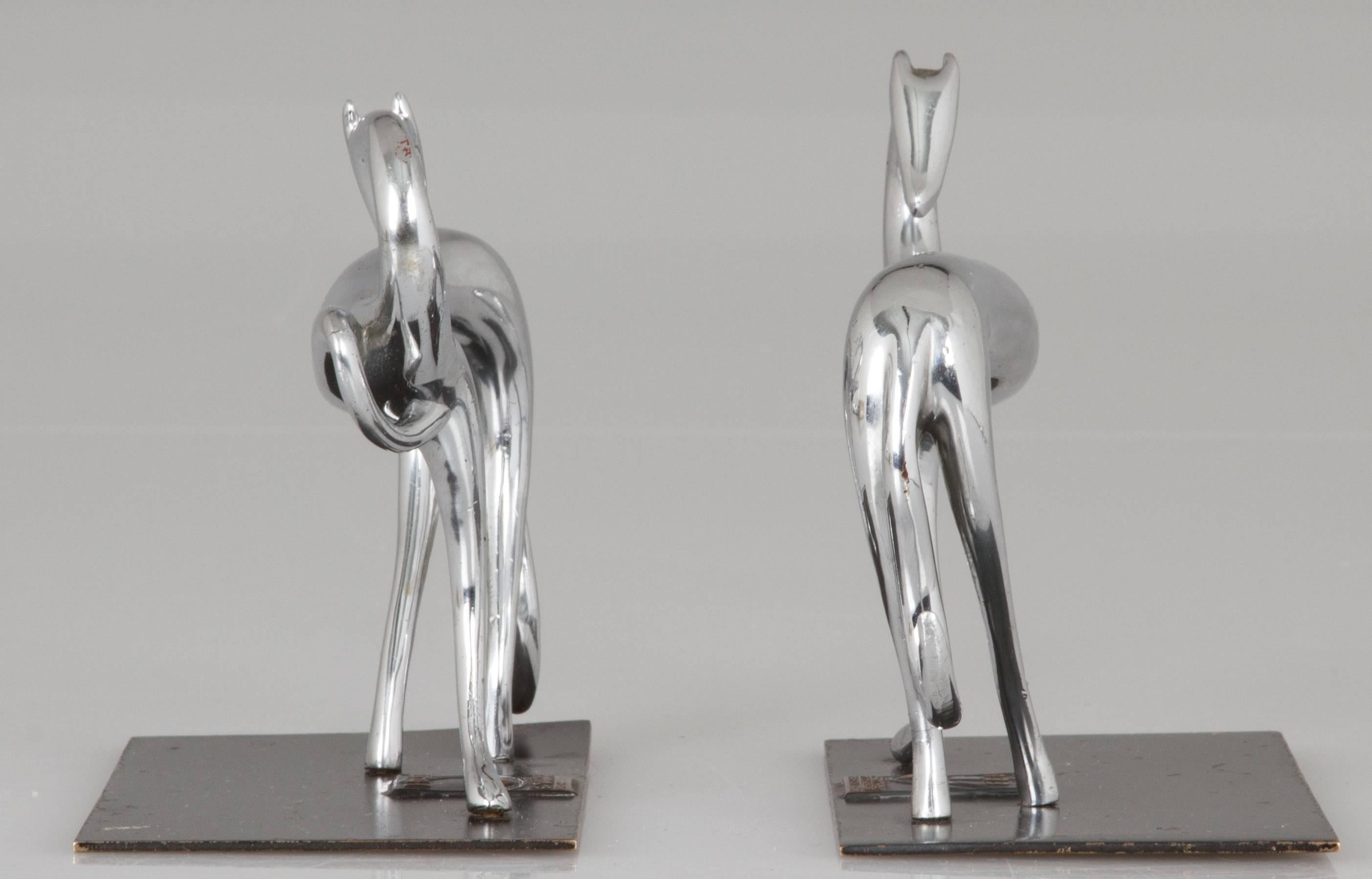 From the Century of Progress are these stylized and unusual greyhound bookends. Each has the logo from the Century of Progress.