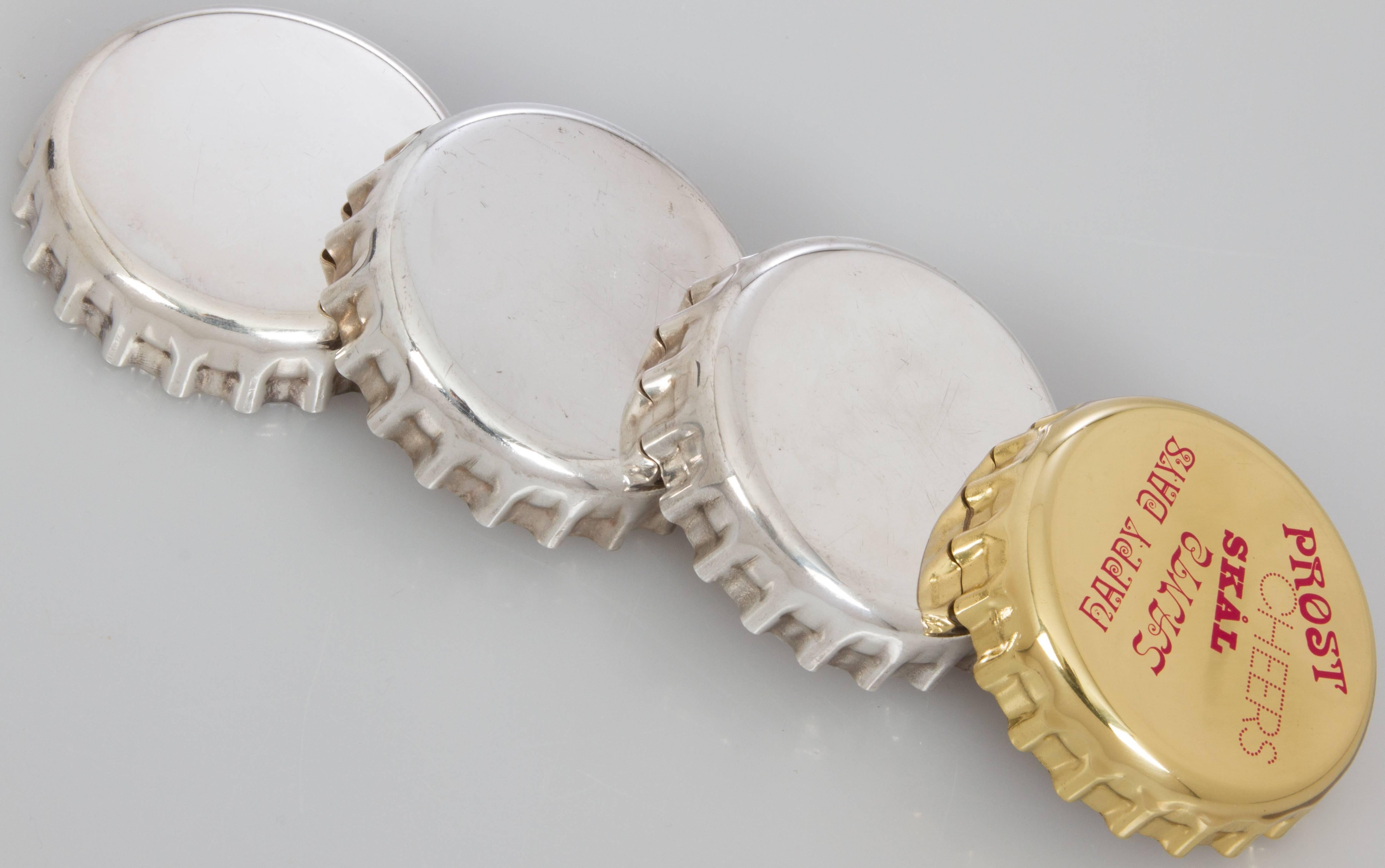 Danish Set of Four Georg Jensen Bottle CAP Openers For Sale