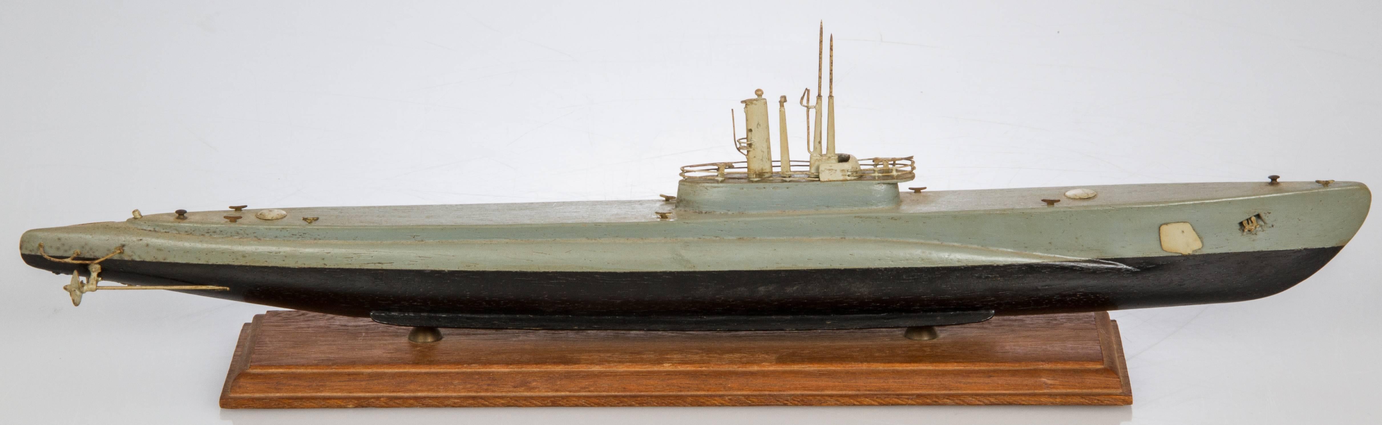 Mid-20th Century World War II Wooden US Submarine Model For Sale
