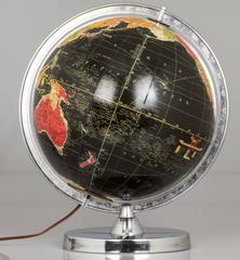 Vintage Illuminated Black Ocean Globe by Replogle