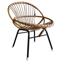 Chaise d'enfant en rotin Rohé Noordwolde, 1958