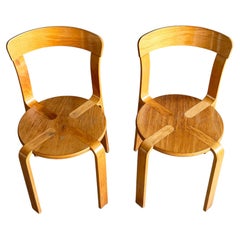 Pair of Bruno Rey stackable dining chairs for Dietiker, Switzerland, 1971