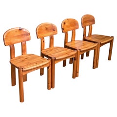 Set of 4 1970's Rainer Daumiller solid pinewood dining chairs, Denmark