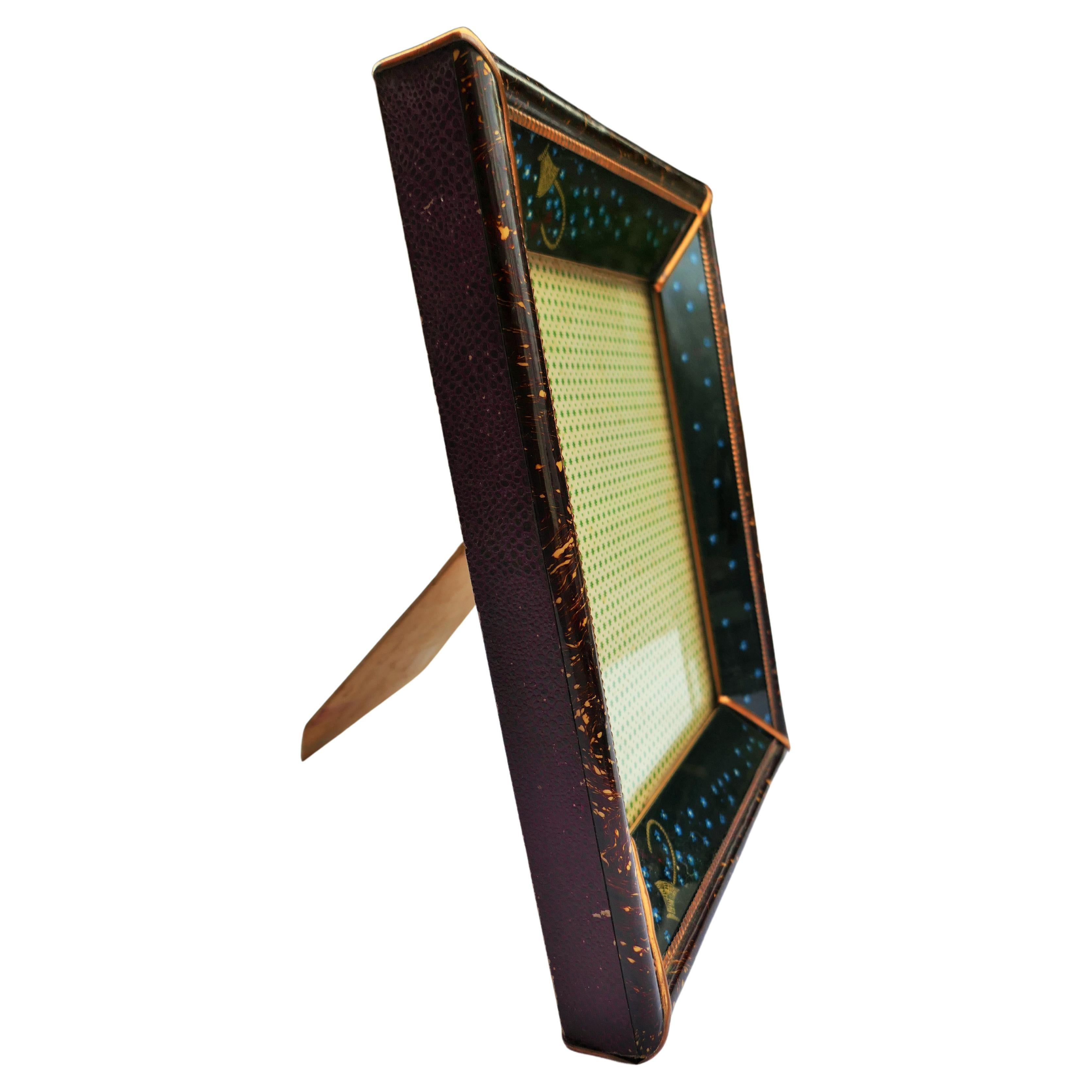 Italian Wood and glass photo frame - possible Art Deco For Sale