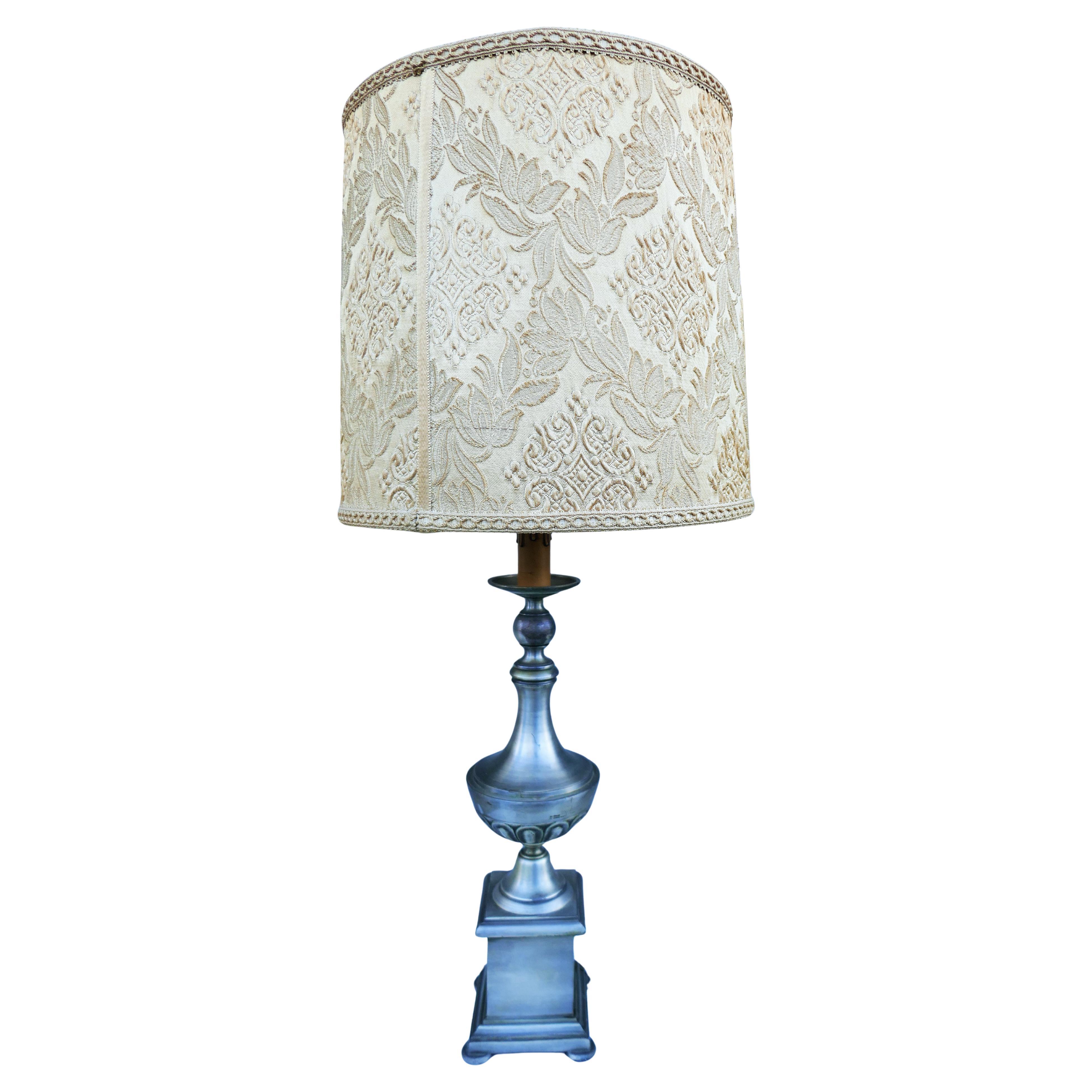 Lampe à poser en métal et diffuseur en damas en vente