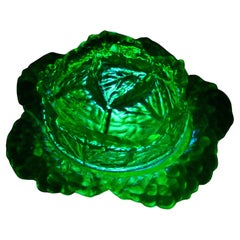 Butter dish Uranium glass cauliflower container possible Portieux Vallerysthal