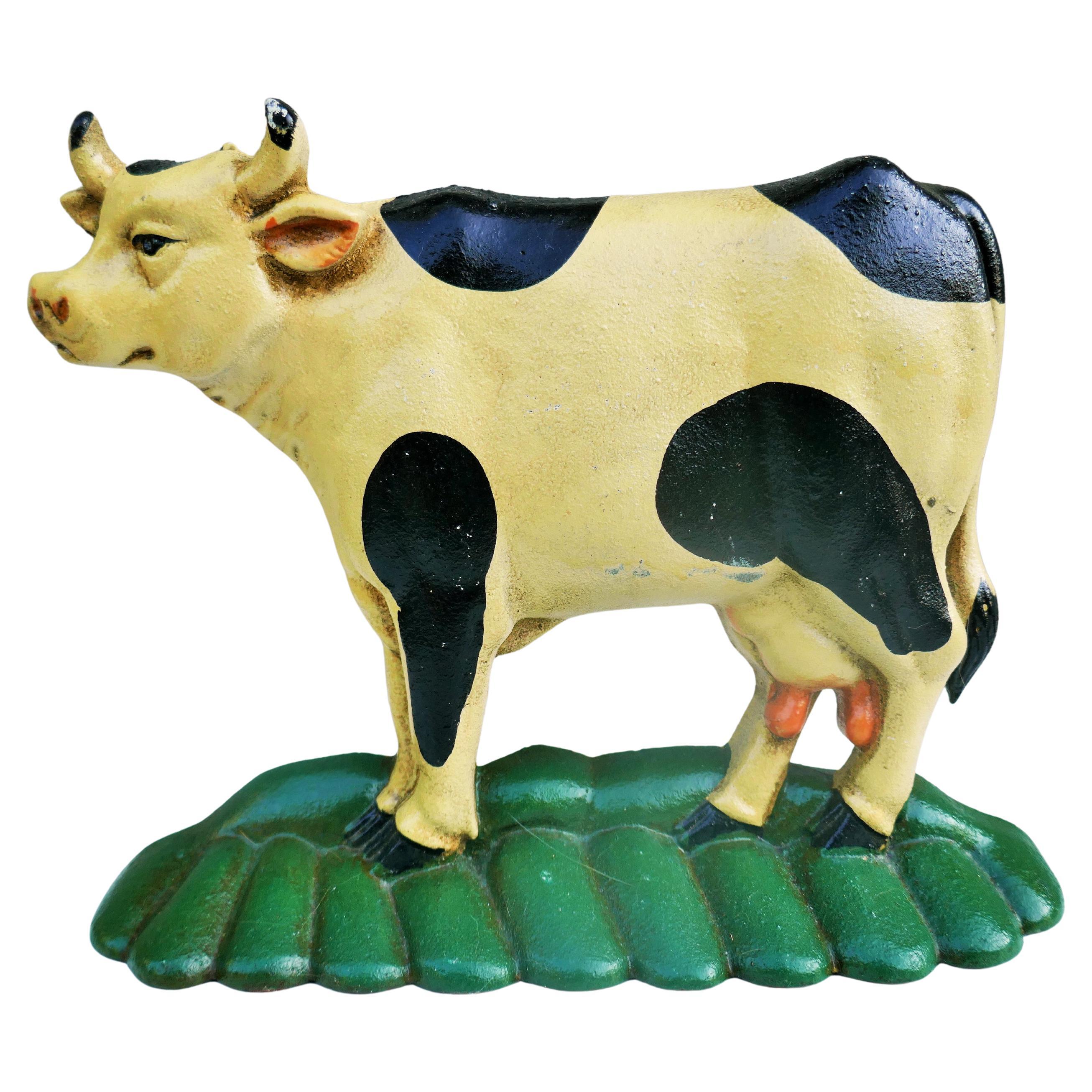 Iron Door Stop Cow possible Bradley & Hubbard - floor accessories