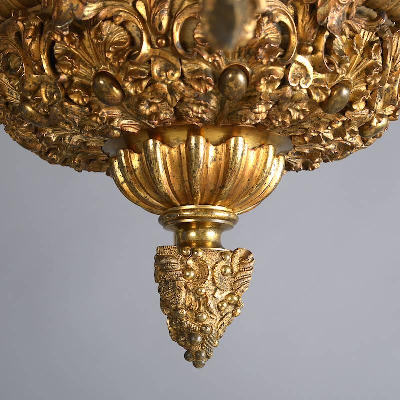 A fine George IV gilt-brass chandelier by Messenger & Co., circa 1830.