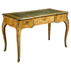 Victorian Ormolu-Mounted Marquetry Bureau Plat