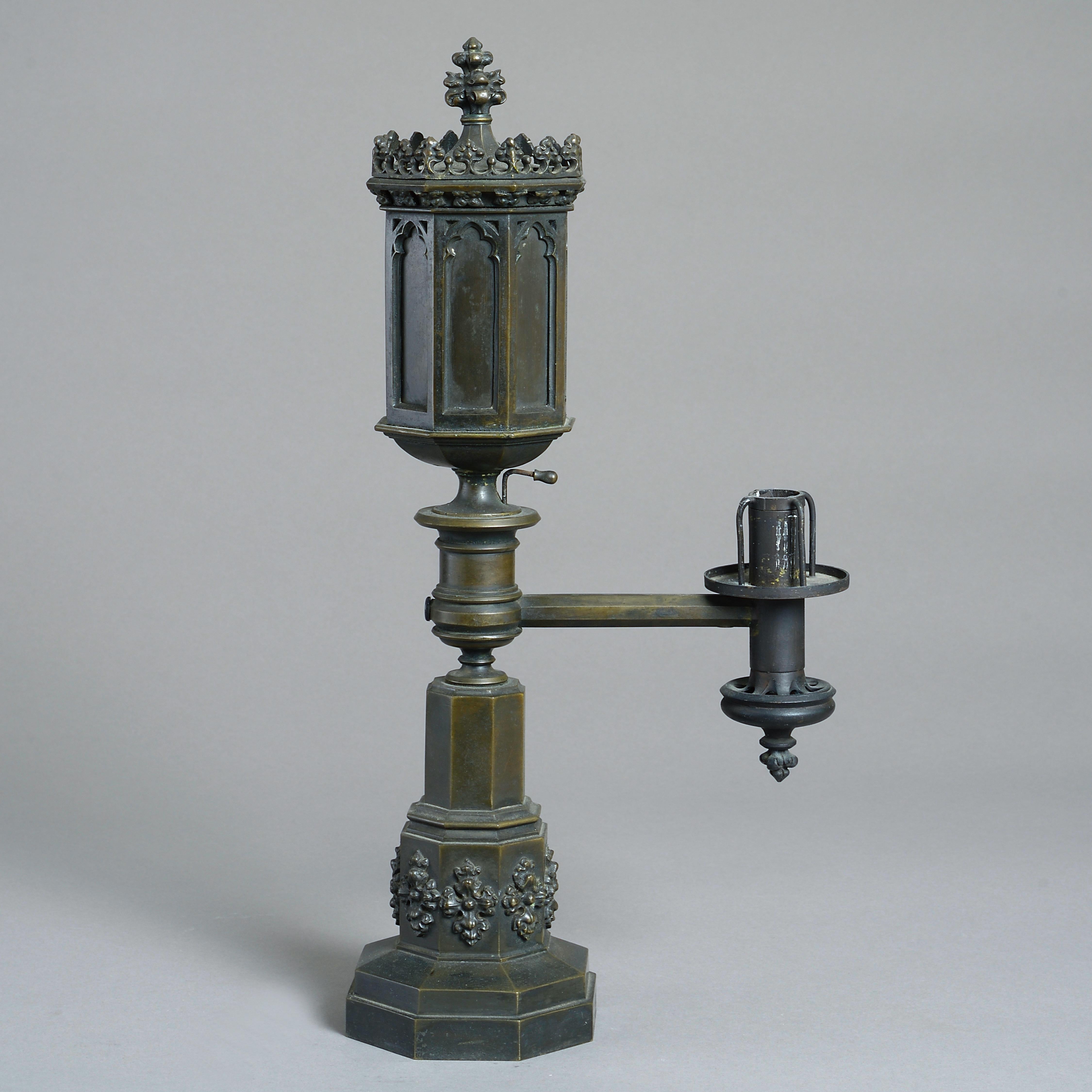 Paire de lampes Colza en bronze gothique George IV Bon état - En vente à London, GB