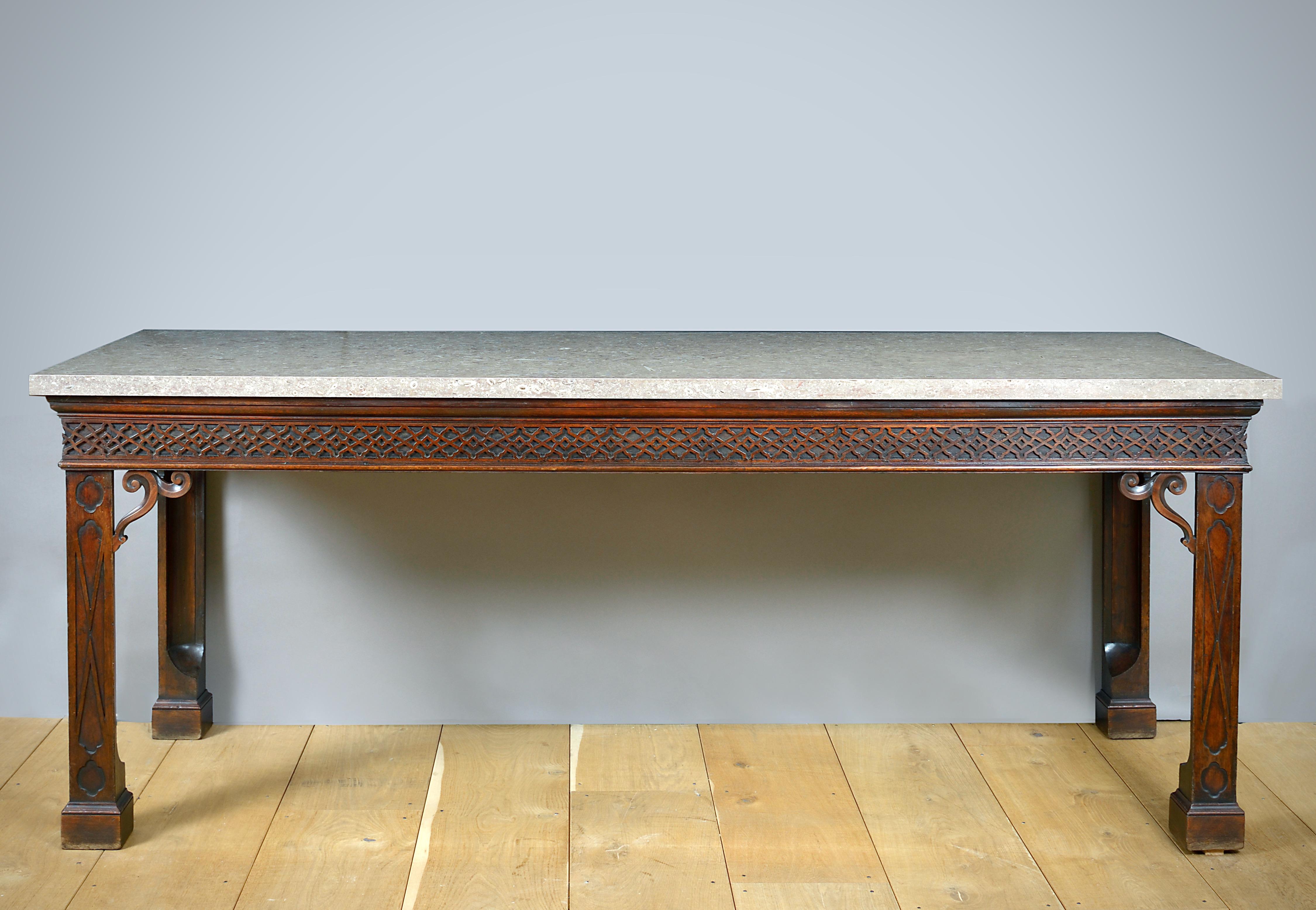18th Century and Earlier Massive George II Mahogany Side Table For Sale