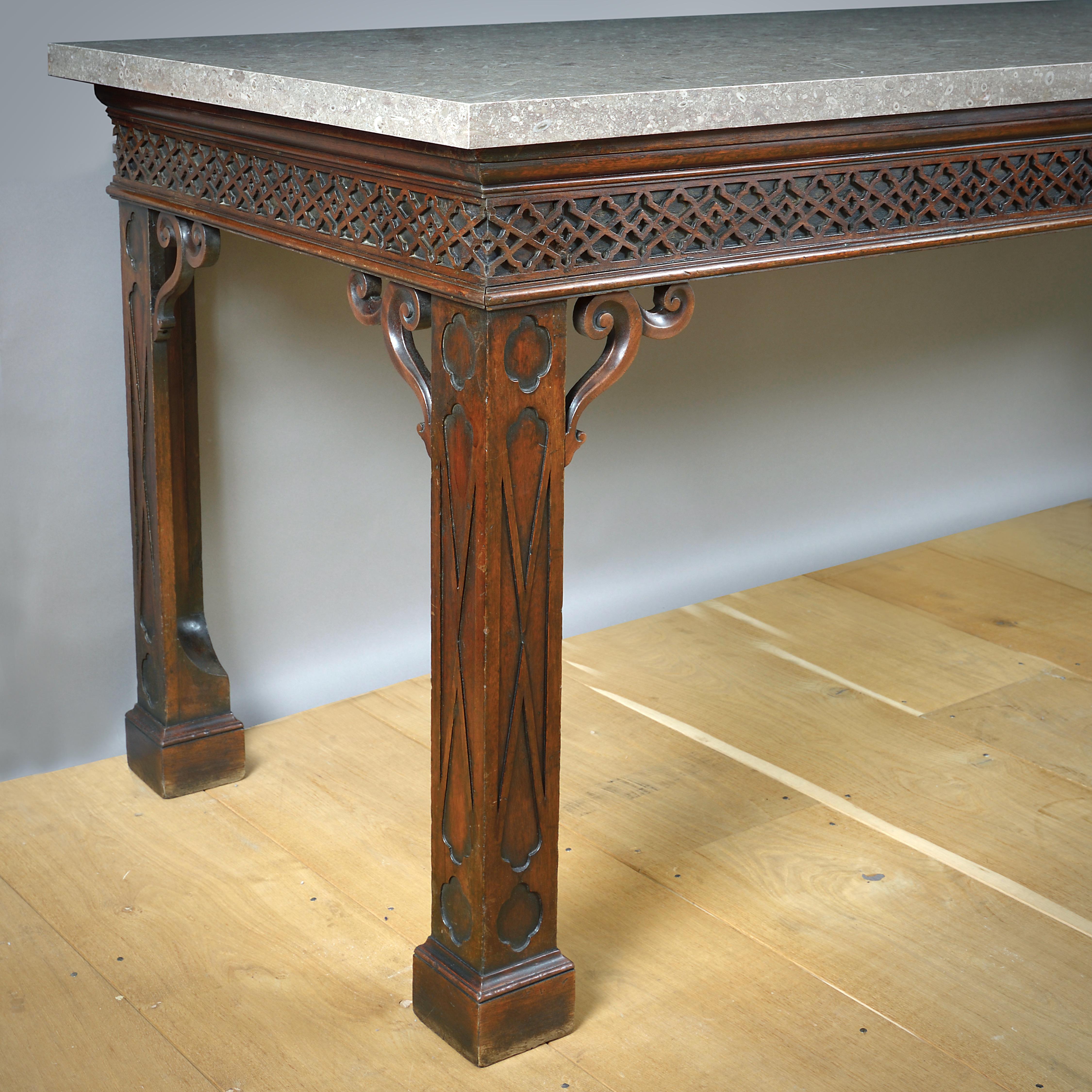 Massive George II Mahogany Side Table For Sale 1
