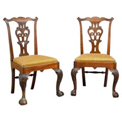Fine Pair od Walnut 'Chippendale' Side Chairs