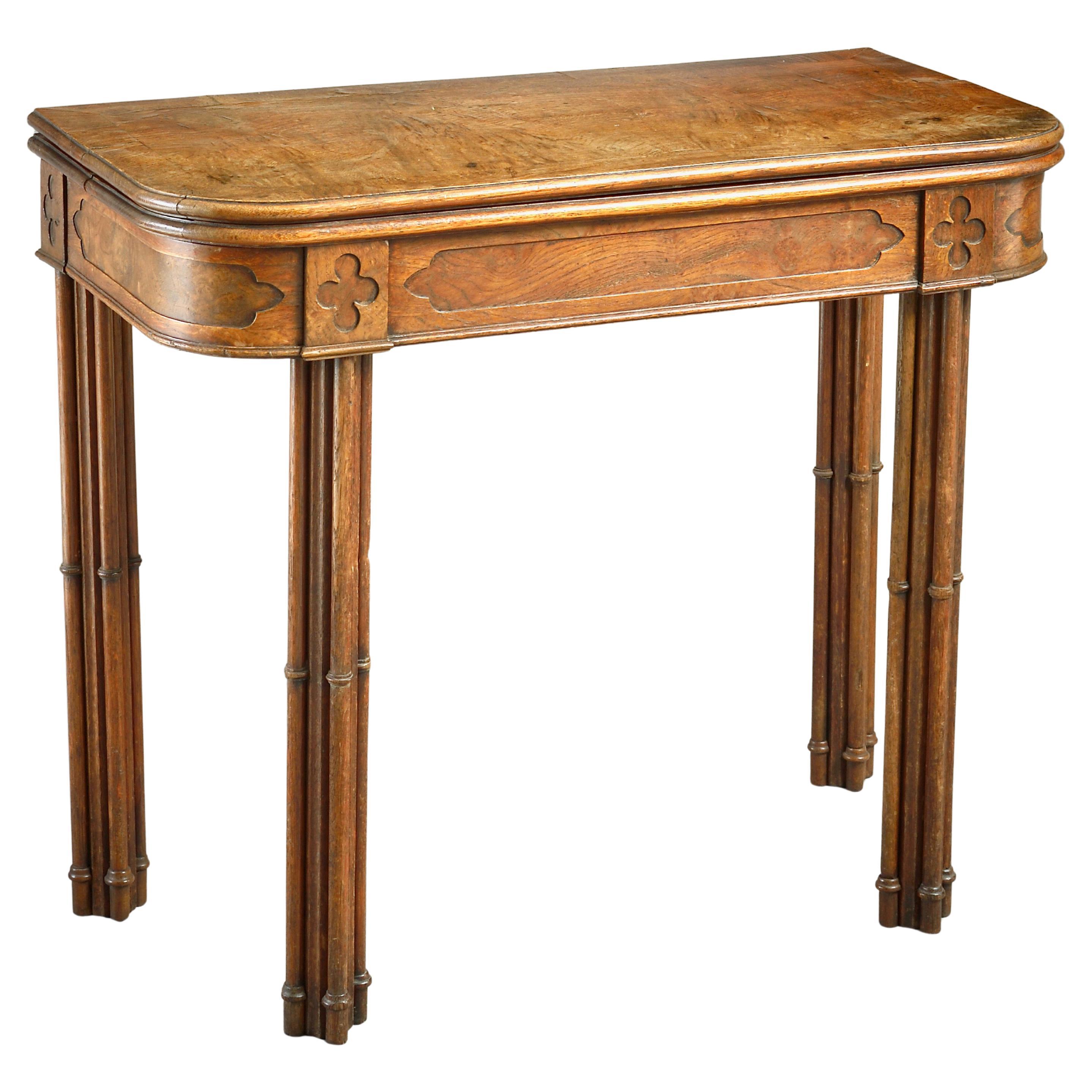 Regency Gothic Pollard Oak Tea Table For Sale