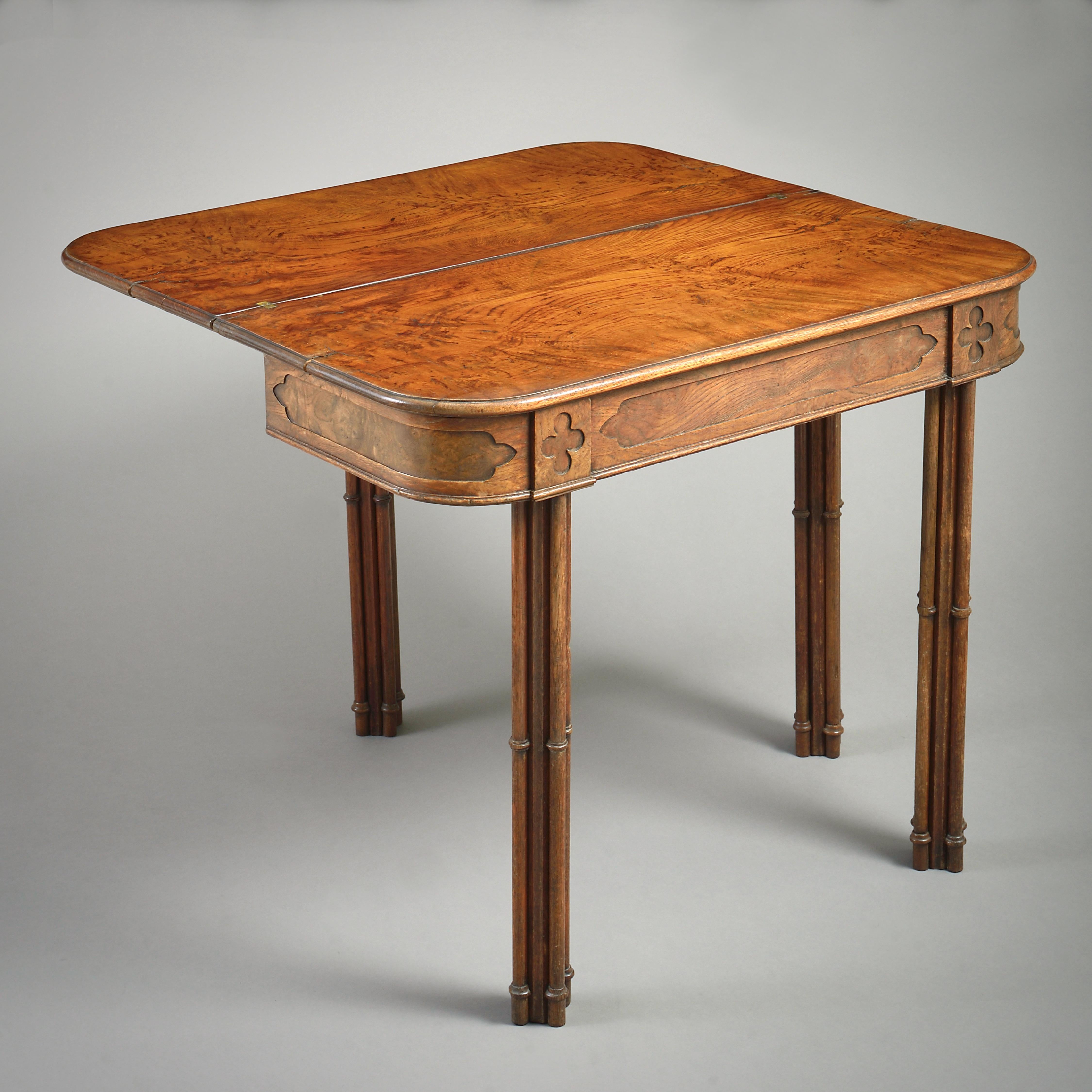 Regency Gothic Pollard Oak Tea Table In Good Condition For Sale In London, GB