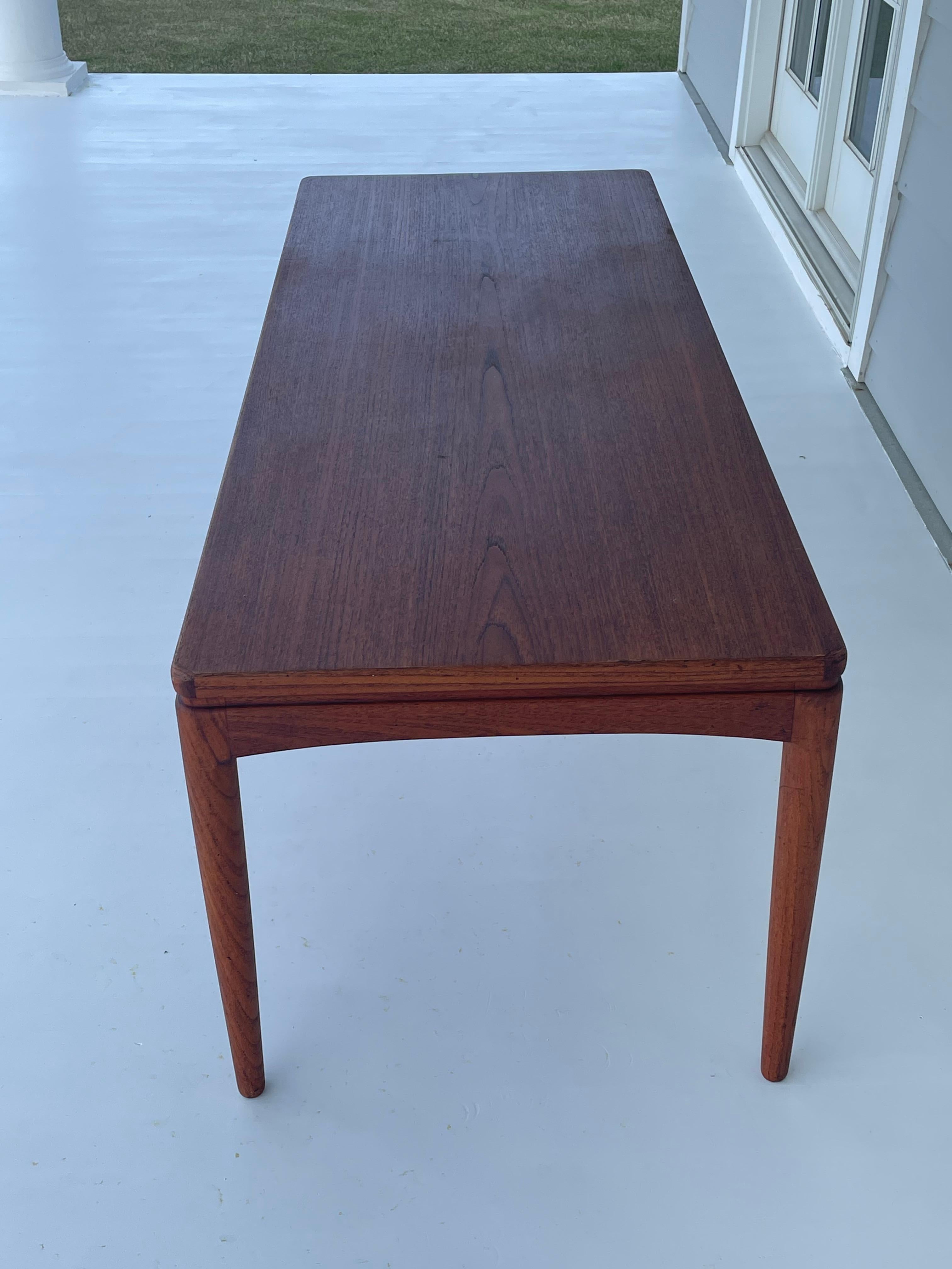 Mid-Century Modern Vintage Danish Mid Century Teak Rectangular Coffee Table or Bench For Sale