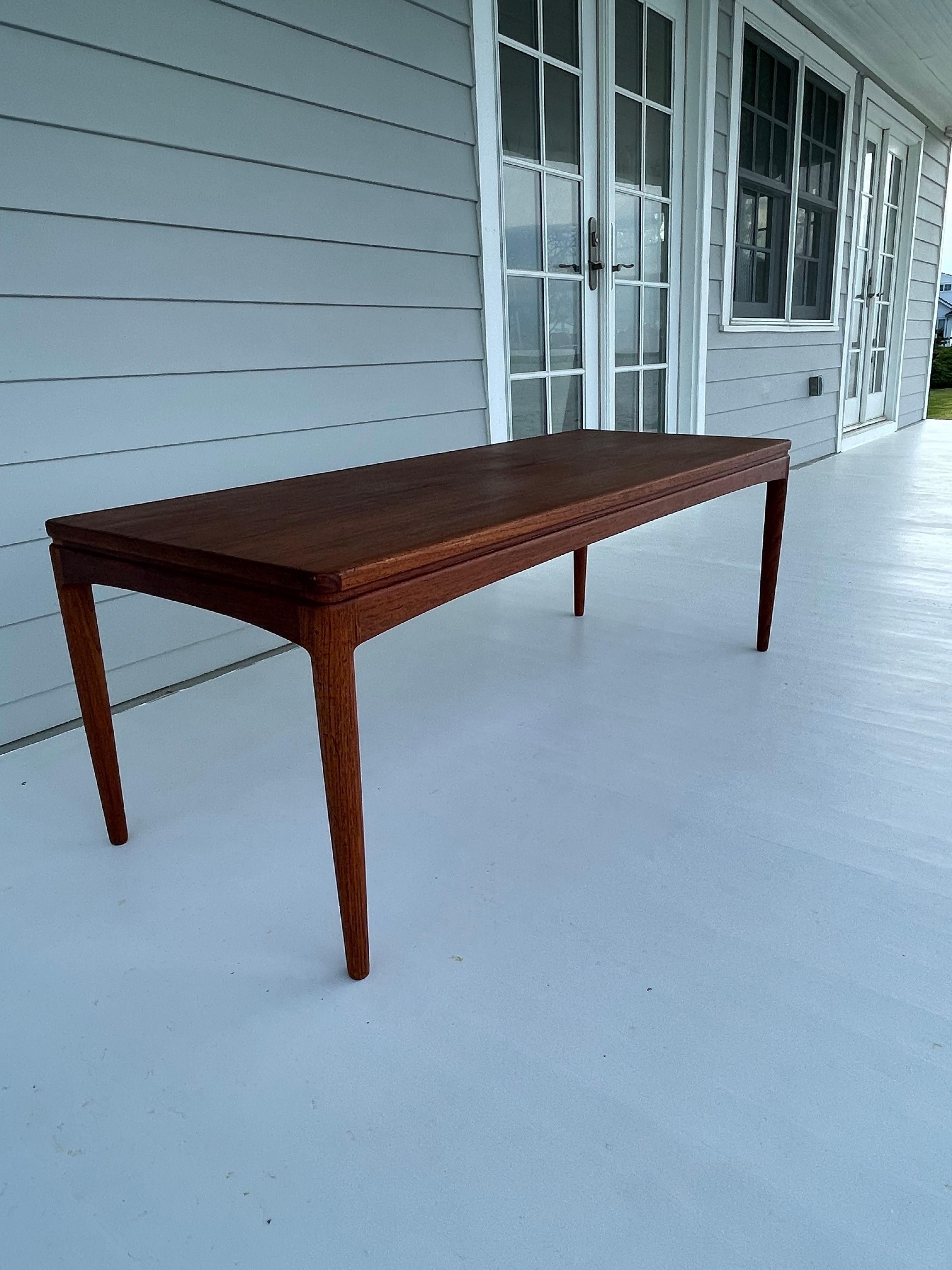 20th Century Vintage Danish Mid Century Teak Rectangular Coffee Table or Bench For Sale