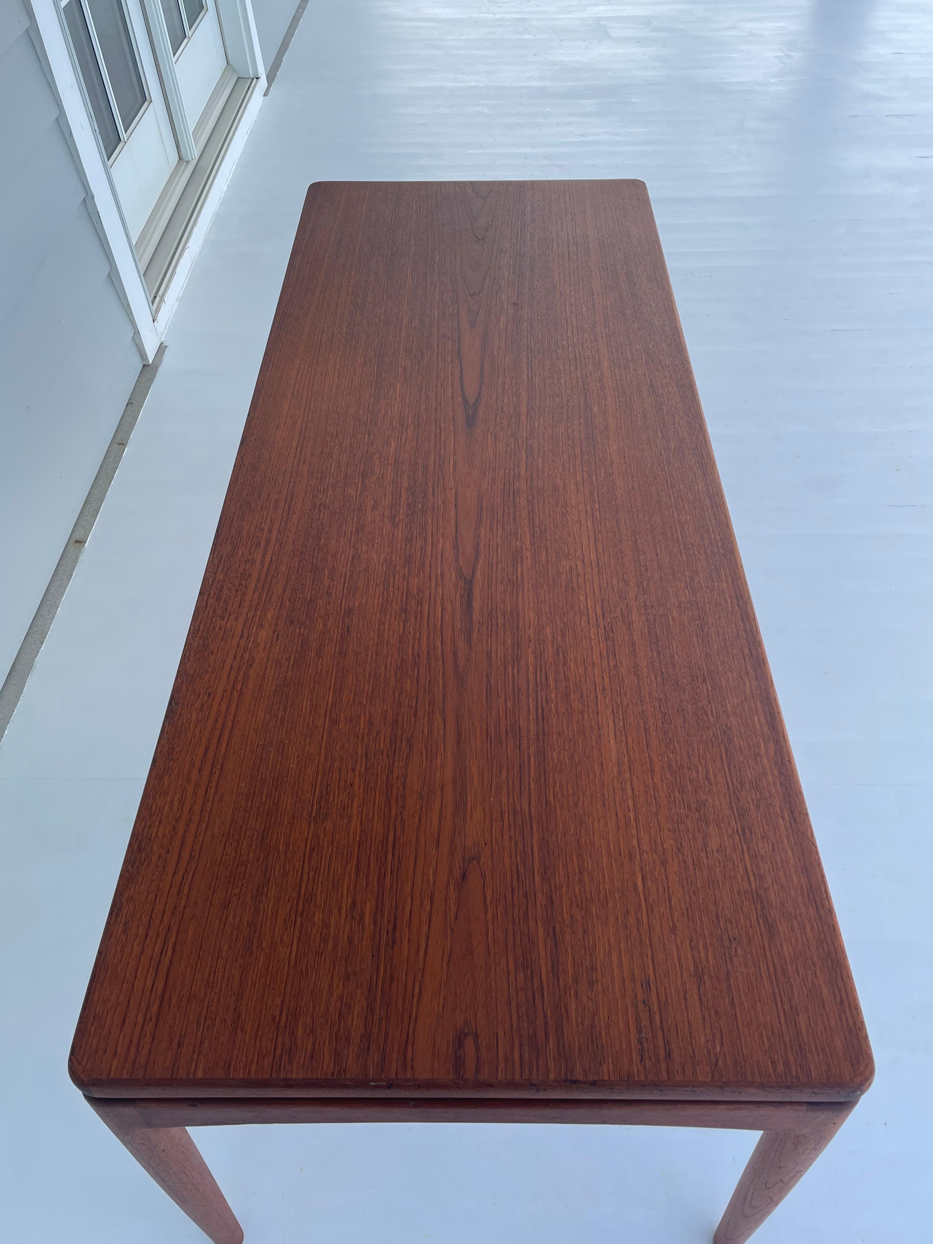 Vintage Danish Mid Century Teak Rectangular Coffee Table or Bench For Sale 2