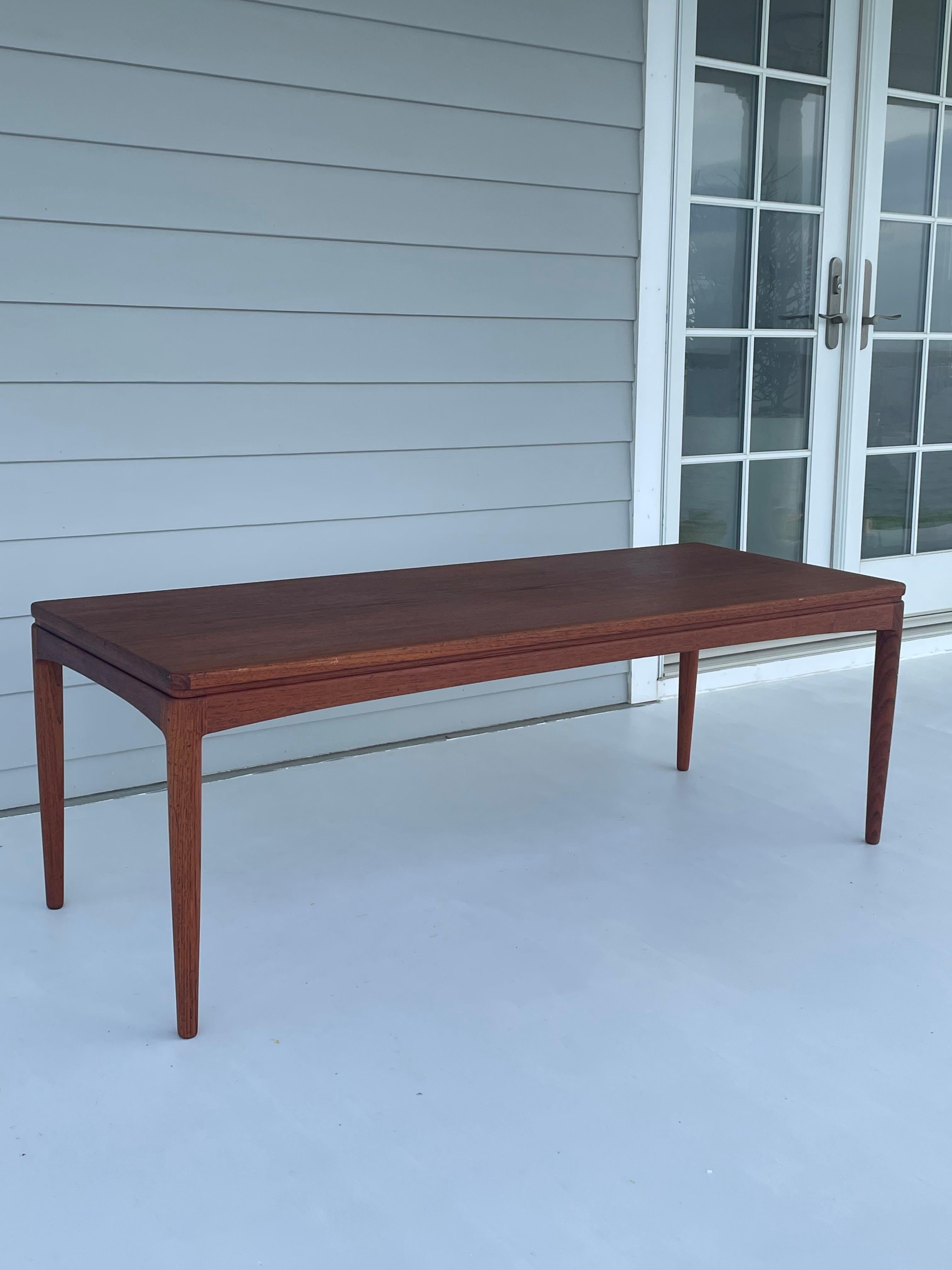 Vintage Danish Mid Century Teak Rectangular Coffee Table or Bench For Sale 3